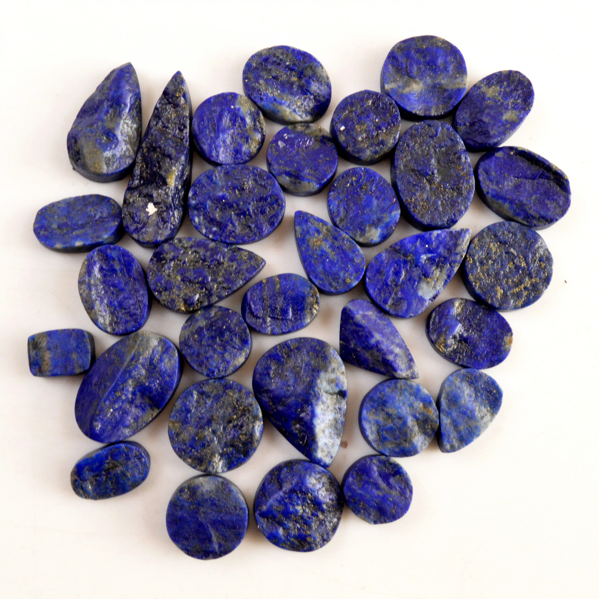 31 Pcs 280 Cts Natural Lapis Lazuli Druzy Gemstone Lot For Jewelry Making 9x7 29x9mm13772