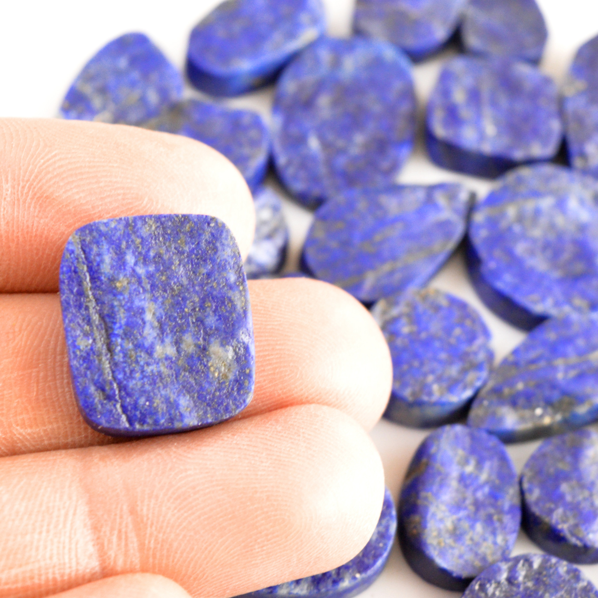 31 Pcs 415 Cts Natural Lapis Lazuli Druzy Gemstone Lot For Jewelry Making 12x12 27x14mm13773