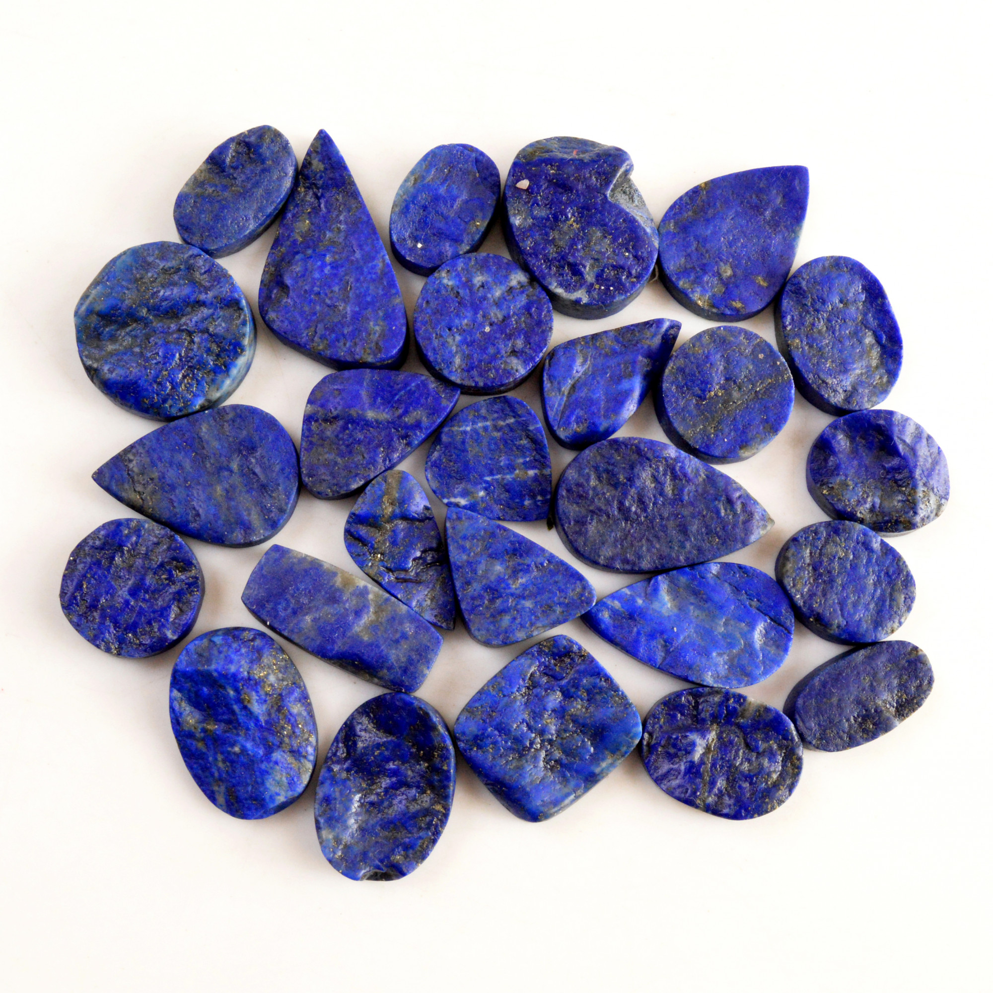 26 Pcs 395 Cts Natural Lapis Lazuli Druzy Gemstone Lot For Jewelry Making 16x9 25x15mm13774