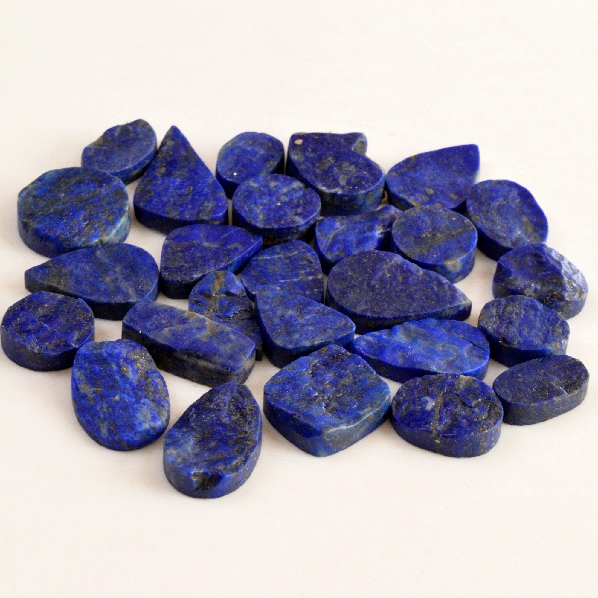 26 Pcs 395 Cts Natural Lapis Lazuli Druzy Gemstone Lot For Jewelry Making 16x9 25x15mm13774