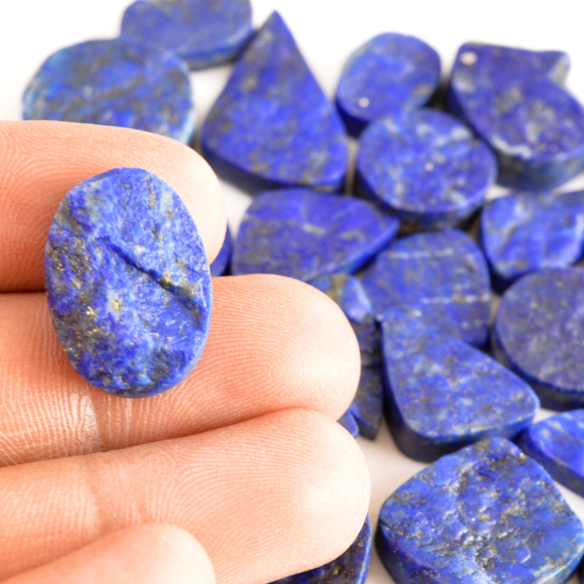 26 Pcs 395 Cts Natural Lapis Lazuli Druzy Gemstone Lot For Jewelry Making 16x9 25x15mm13774