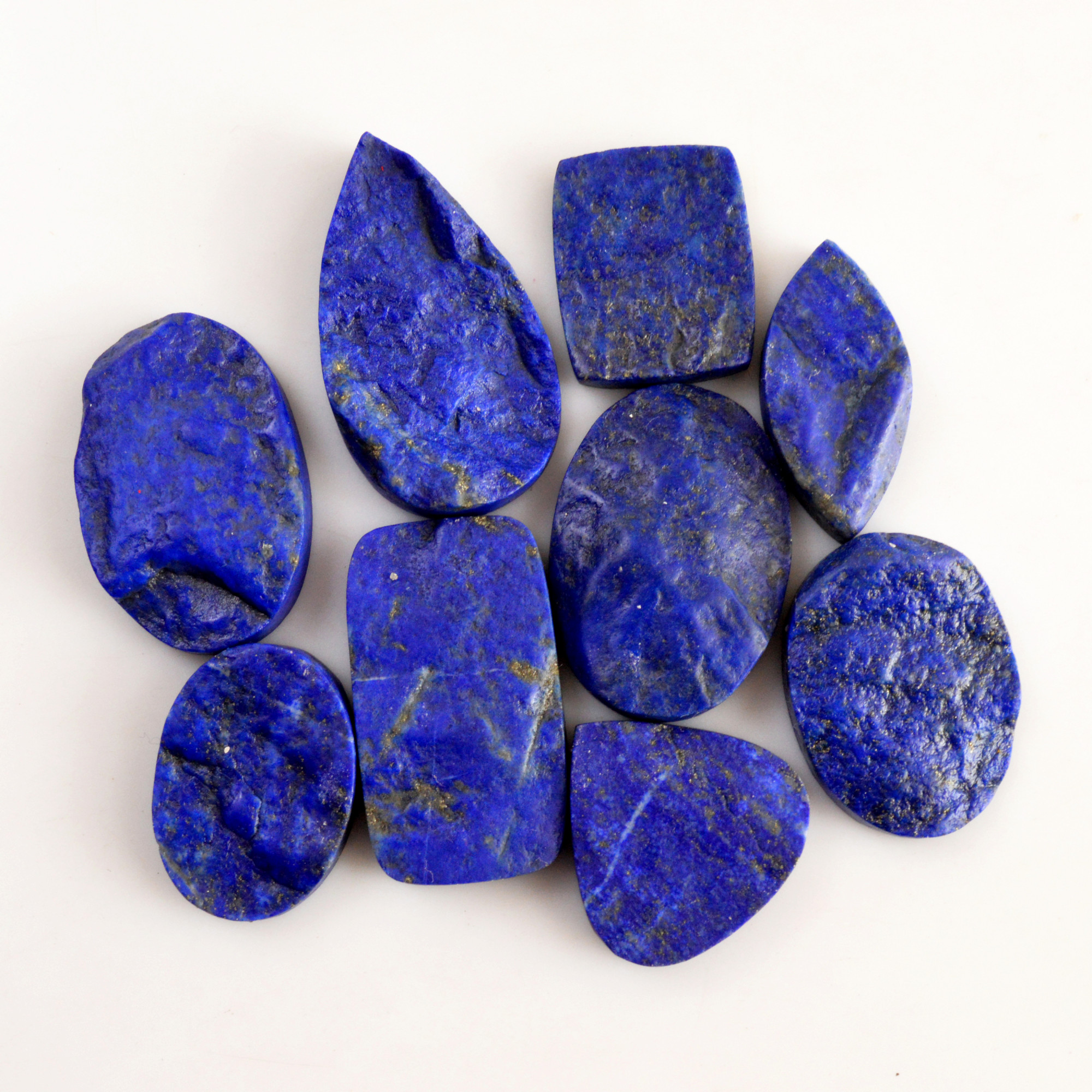 9 Pcs 270 Cts Natural Lapis Lazuli Druzy Gemstone Lot For Jewelry Making 27x13 36x20mm13775