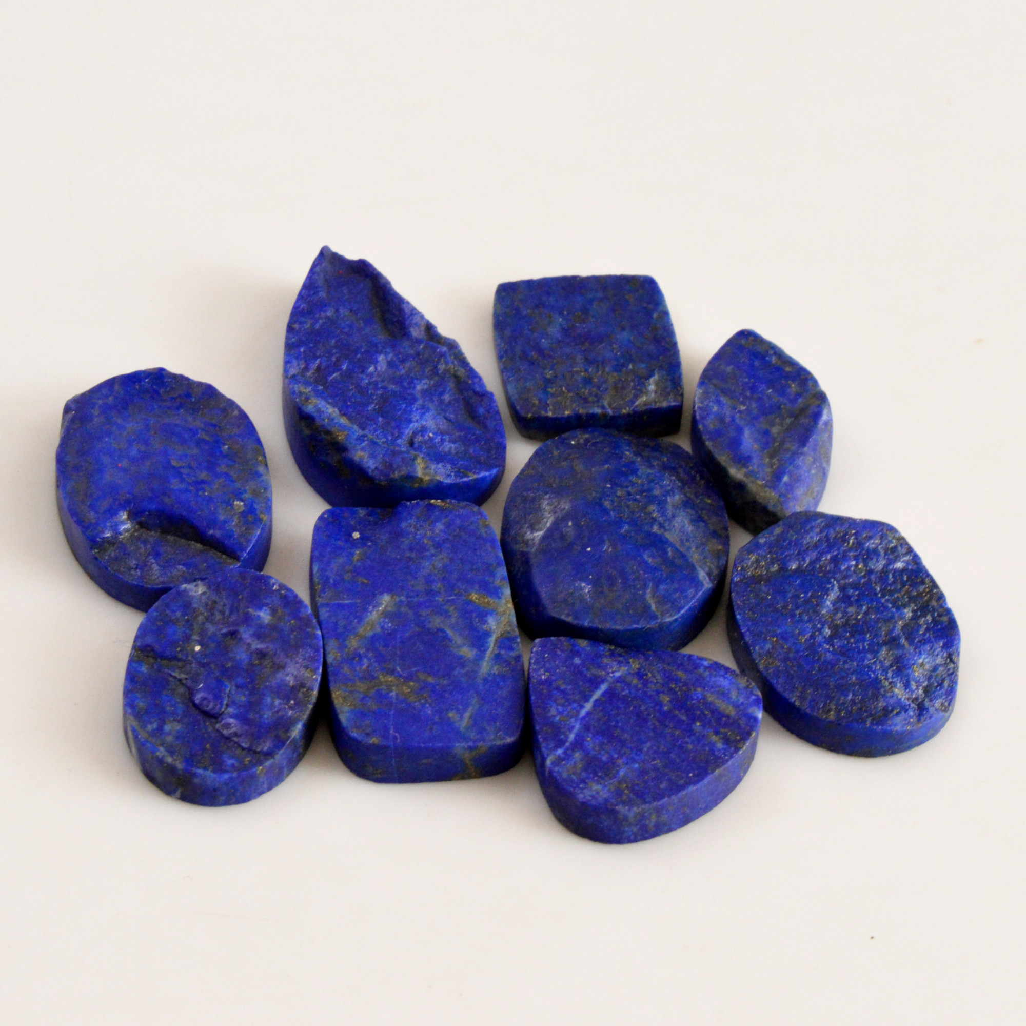 9 Pcs 270 Cts Natural Lapis Lazuli Druzy Gemstone Lot For Jewelry Making 27x13 36x20mm13775