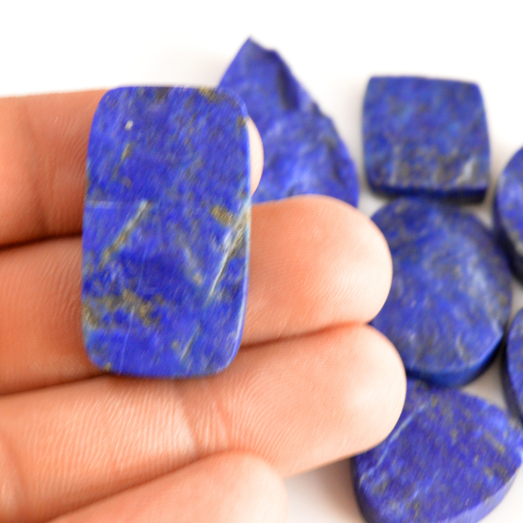 9 Pcs 270 Cts Natural Lapis Lazuli Druzy Gemstone Lot For Jewelry Making 27x13 36x20mm13775