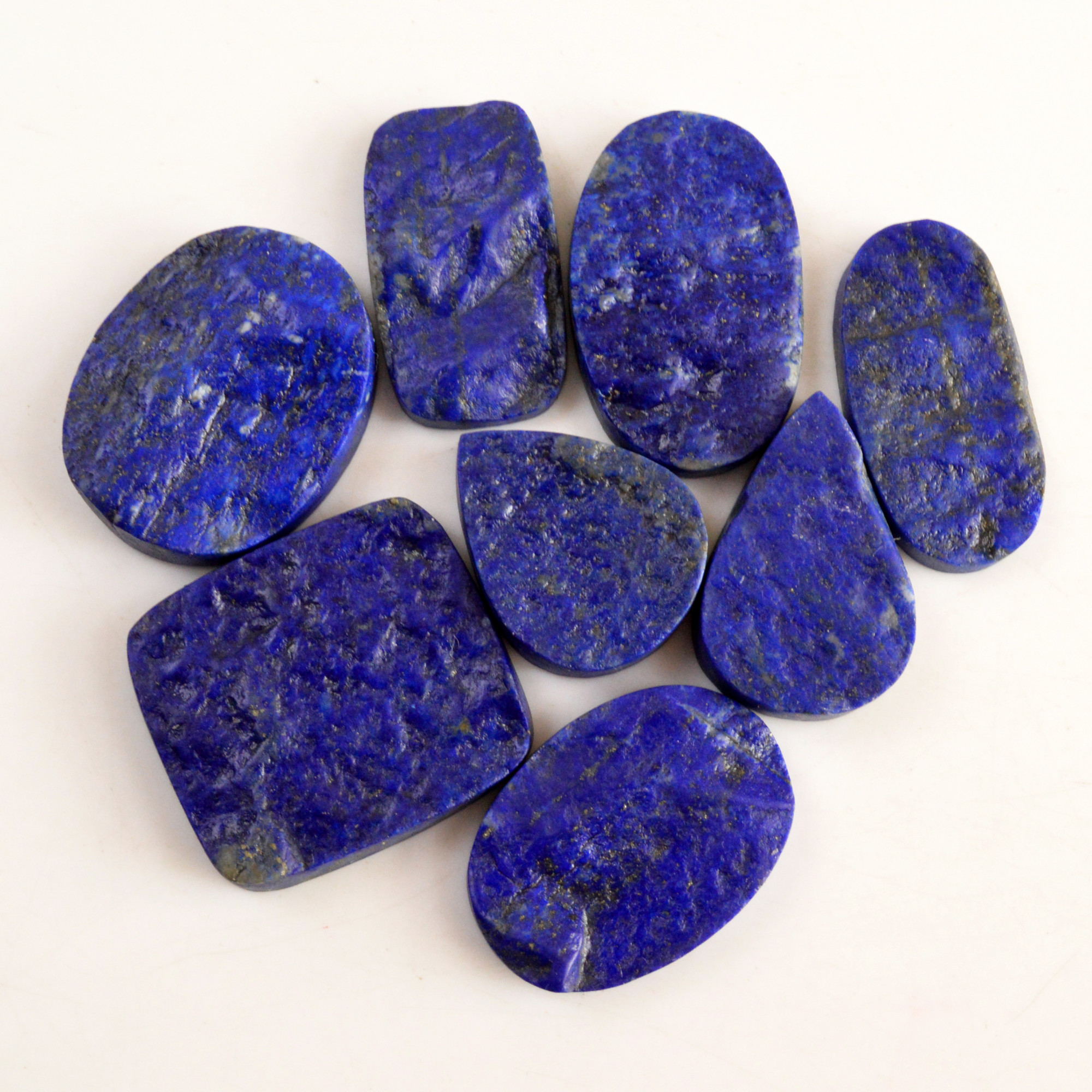 8 Pcs 350 Cts Natural Lapis Lazuli Druzy Gemstone Lot For Jewelry Making 25x20 28x28mm13776