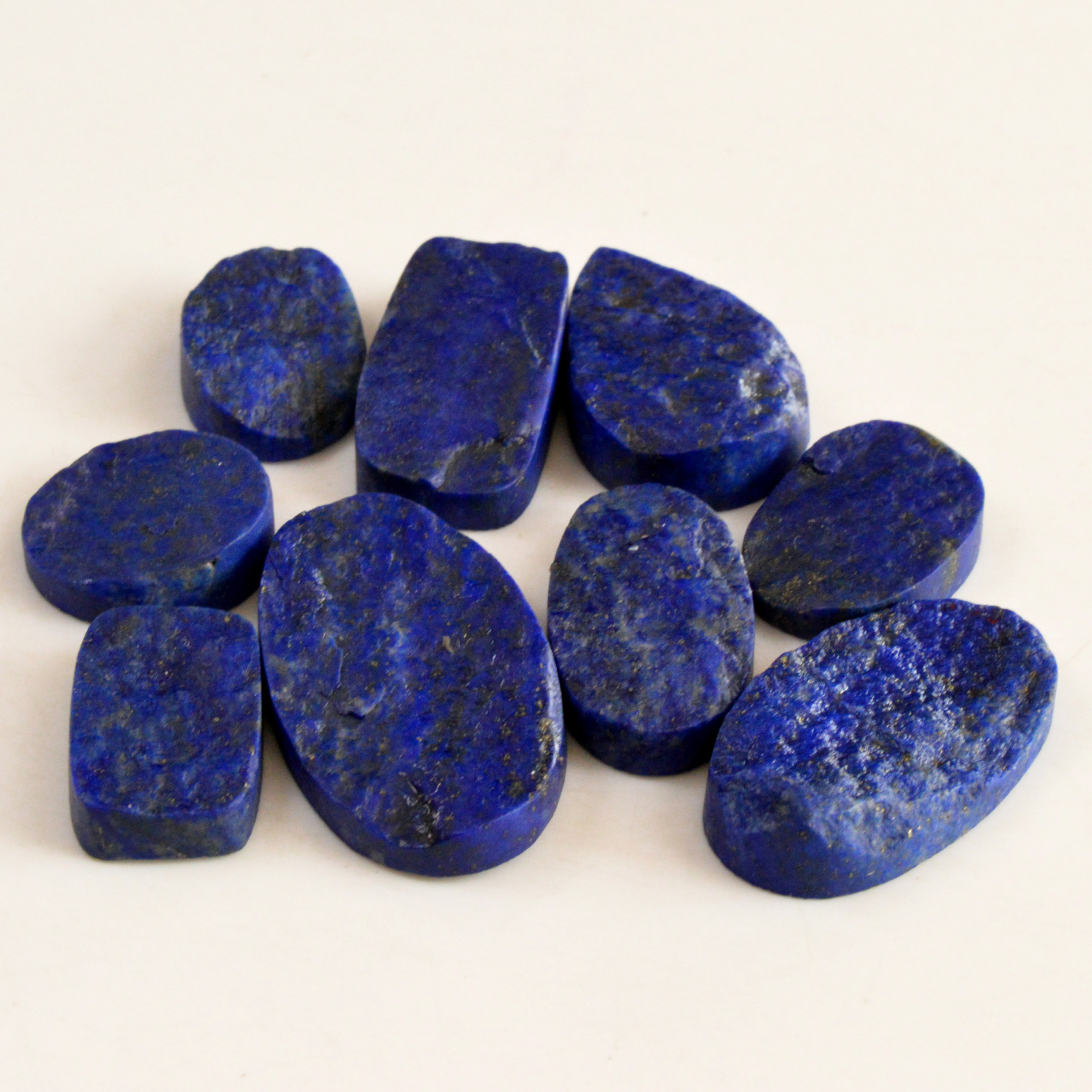 9 Pcs 324 Cts Natural Lapis Lazuli Druzy Gemstone Lot For Jewelry Making 40x20 12x12 mm13778