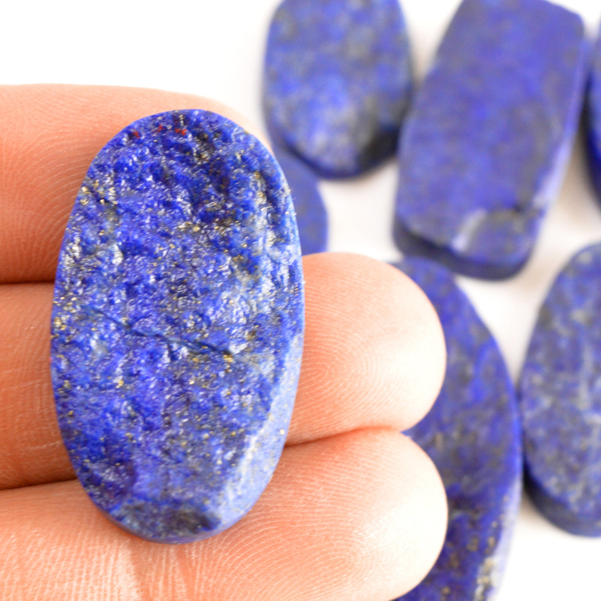 9 Pcs 324 Cts Natural Lapis Lazuli Druzy Gemstone Lot For Jewelry Making 40x20 12x12 mm13778