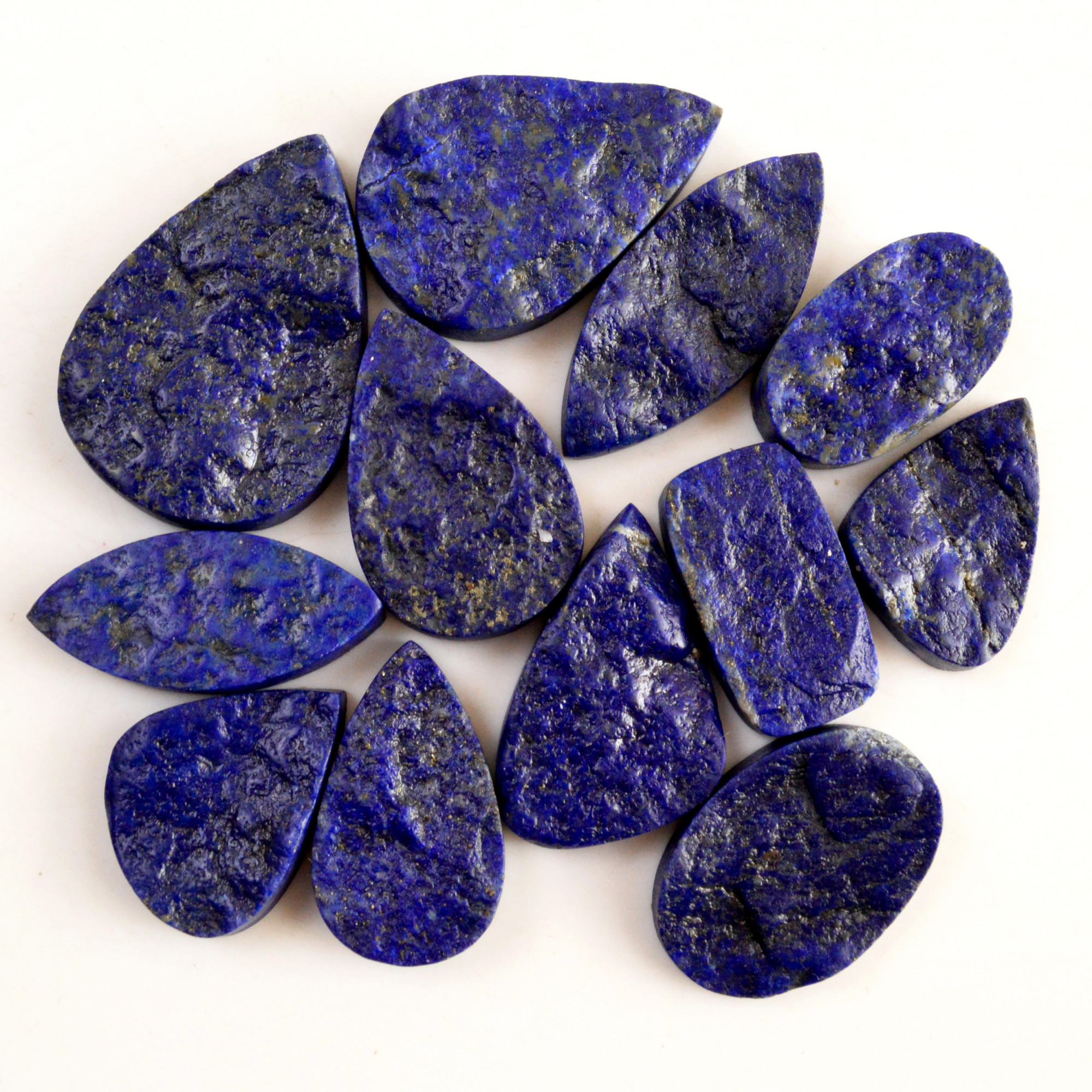 12 Pcs 425 Cts Natural Lapis Lazuli Druzy Gemstone Lot For Jewelry Making 37x28 24x19 mm13780