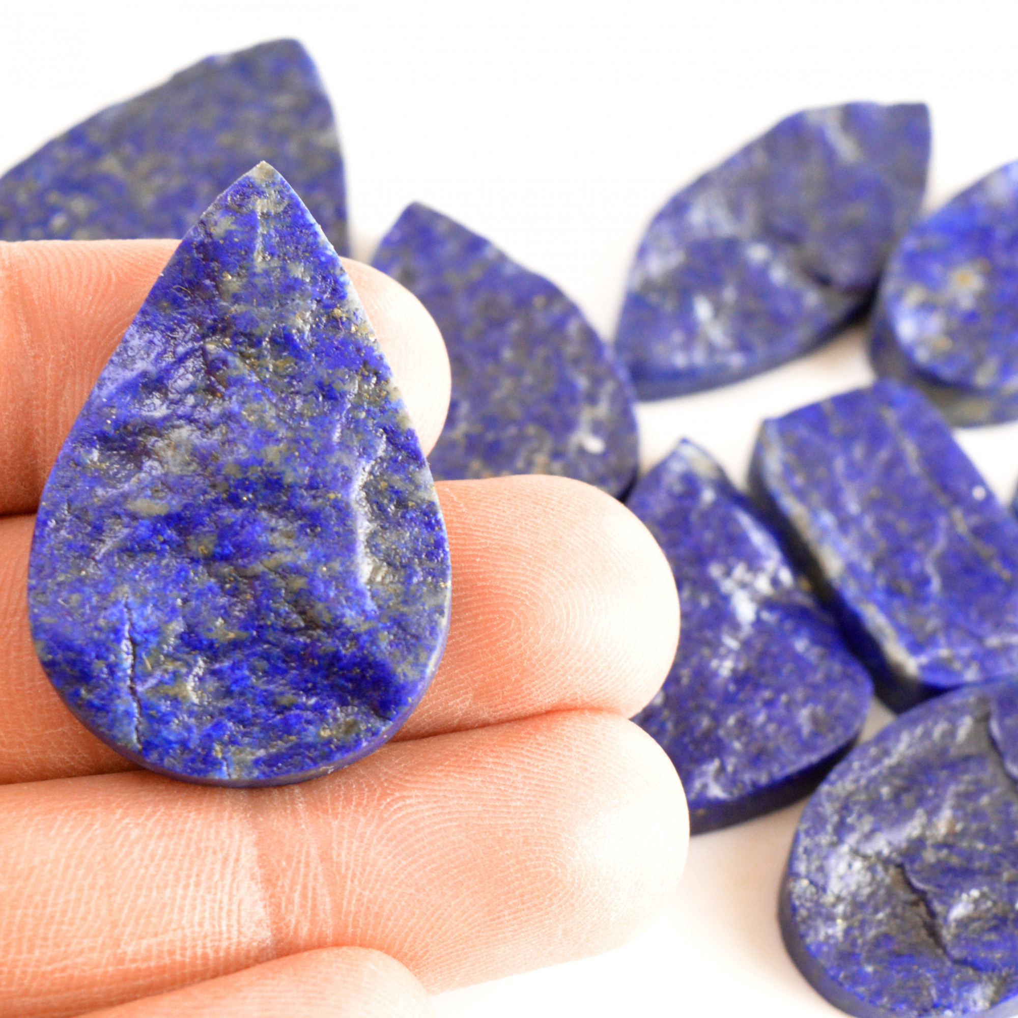 12 Pcs 425 Cts Natural Lapis Lazuli Druzy Gemstone Lot For Jewelry Making 37x28 24x19 mm13780