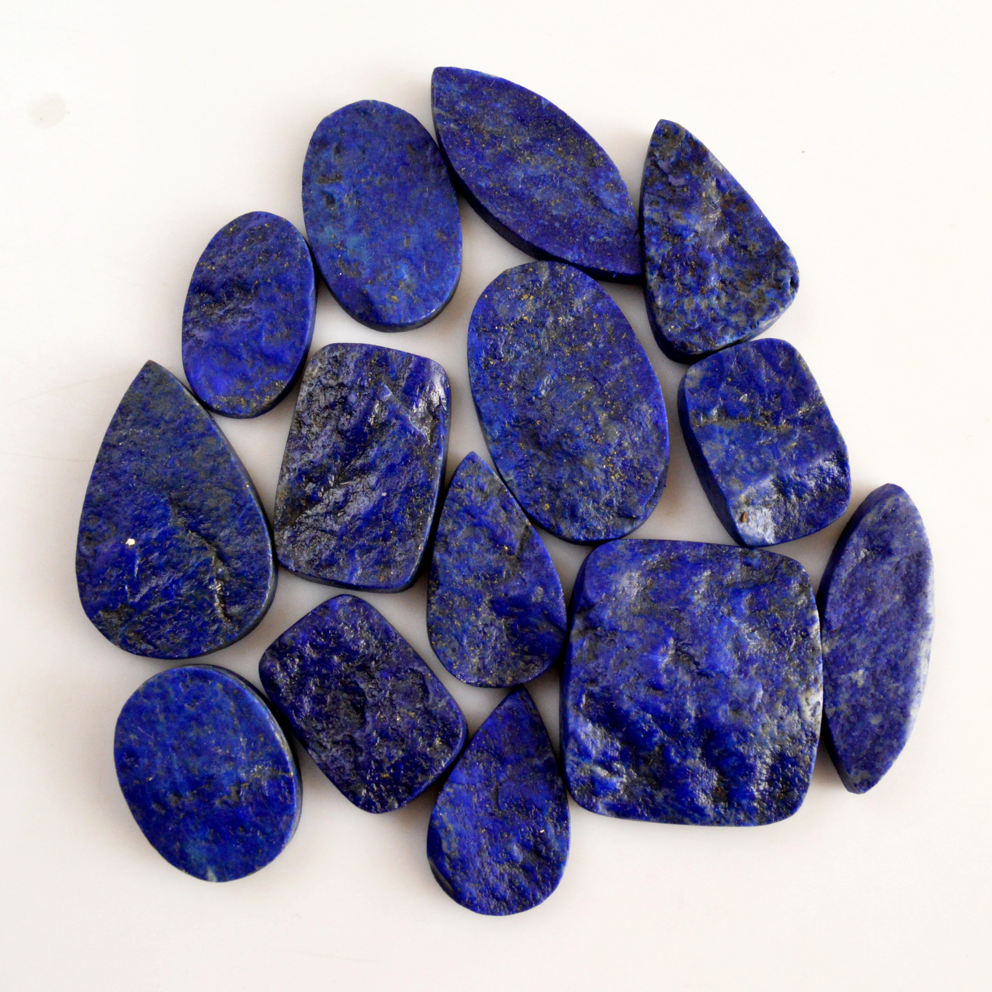 14 Pcs 411 Cts Natural Lapis Lazuli Druzy Gemstone Lot For Jewelry Making 31x20 22x11 mm13781