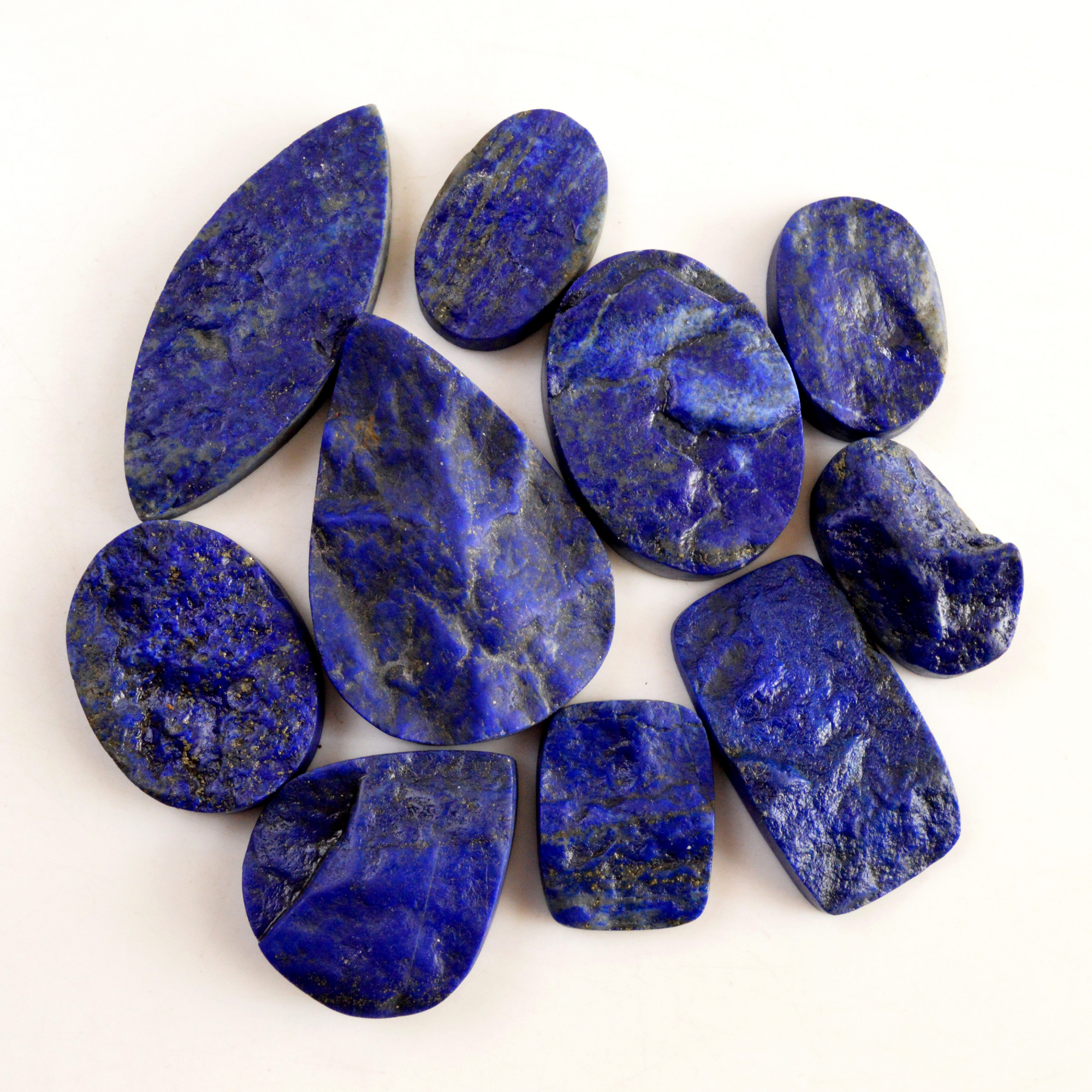 10 Pcs 507 Cts Natural Lapis Lazuli Druzy Gemstone Lot For Jewelry Making 43x30 25x13 mm13782