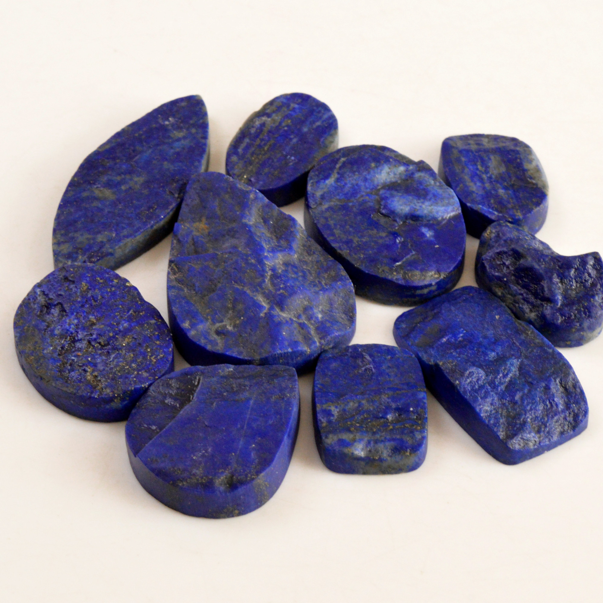 10 Pcs 507 Cts Natural Lapis Lazuli Druzy Gemstone Lot For Jewelry Making 43x30 25x13 mm13782