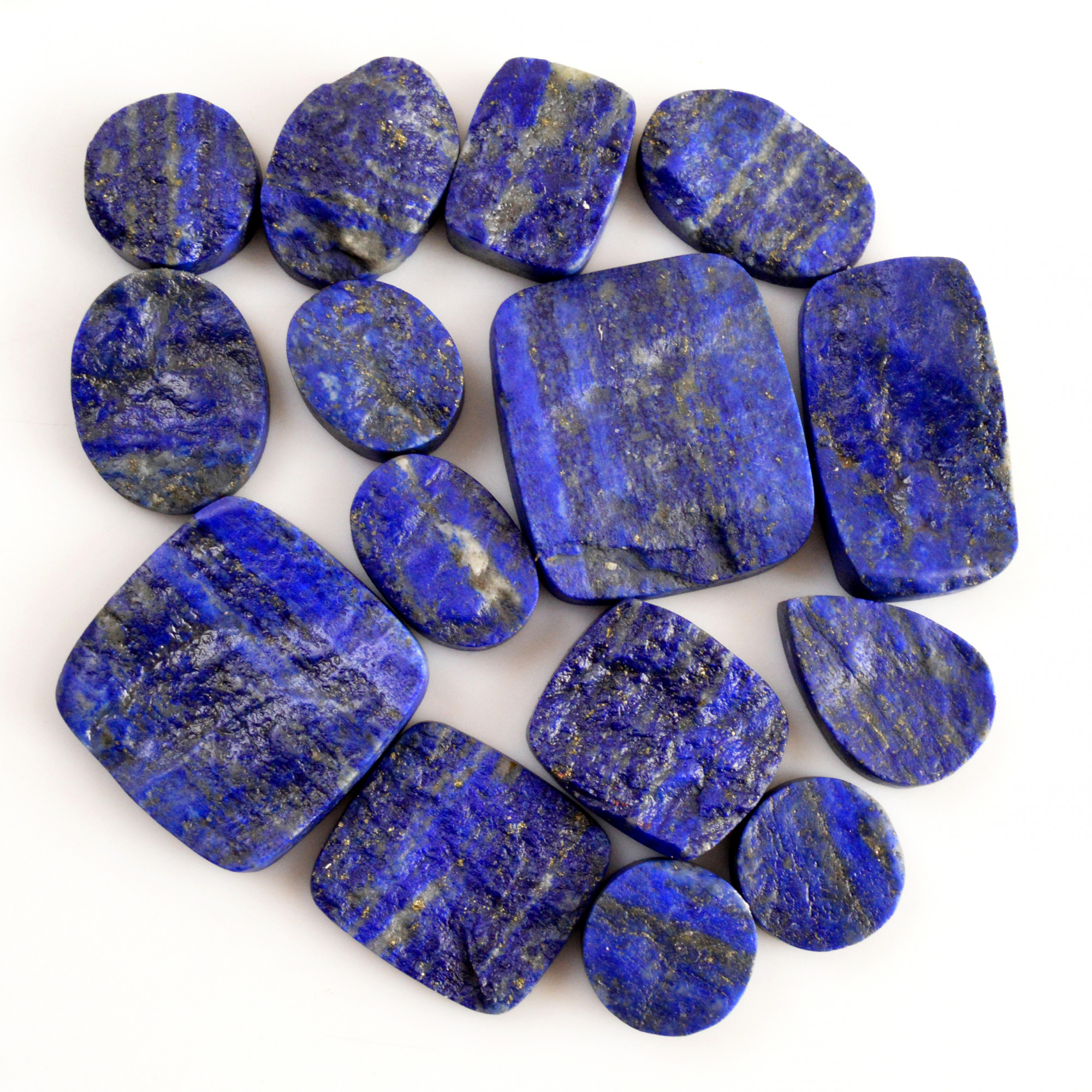 15 Pcs 377 Cts Natural Lapis Lazuli Druzy Gemstone Lot For Jewelry Making 30x14 13x10mm13783