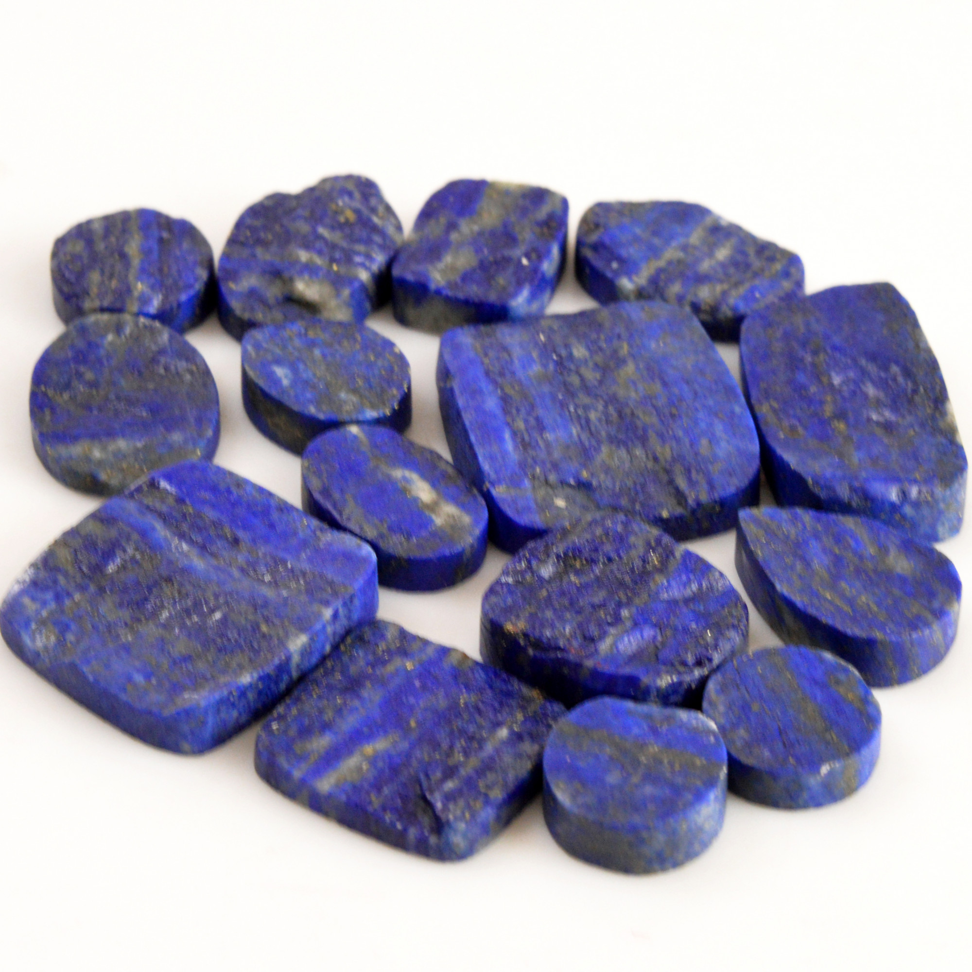 15 Pcs 377 Cts Natural Lapis Lazuli Druzy Gemstone Lot For Jewelry Making 30x14 13x10mm13783