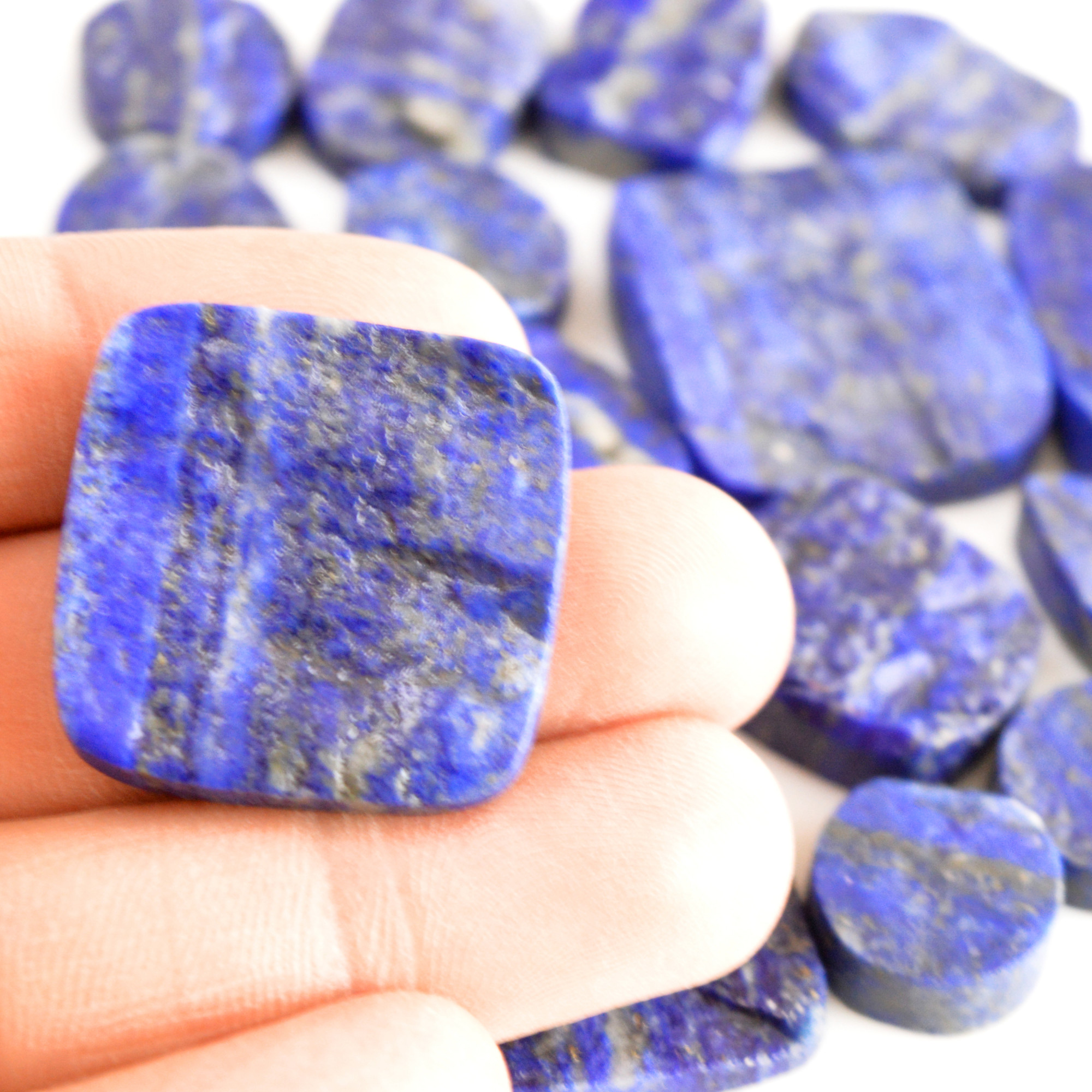 15 Pcs 377 Cts Natural Lapis Lazuli Druzy Gemstone Lot For Jewelry Making 30x14 13x10mm13783