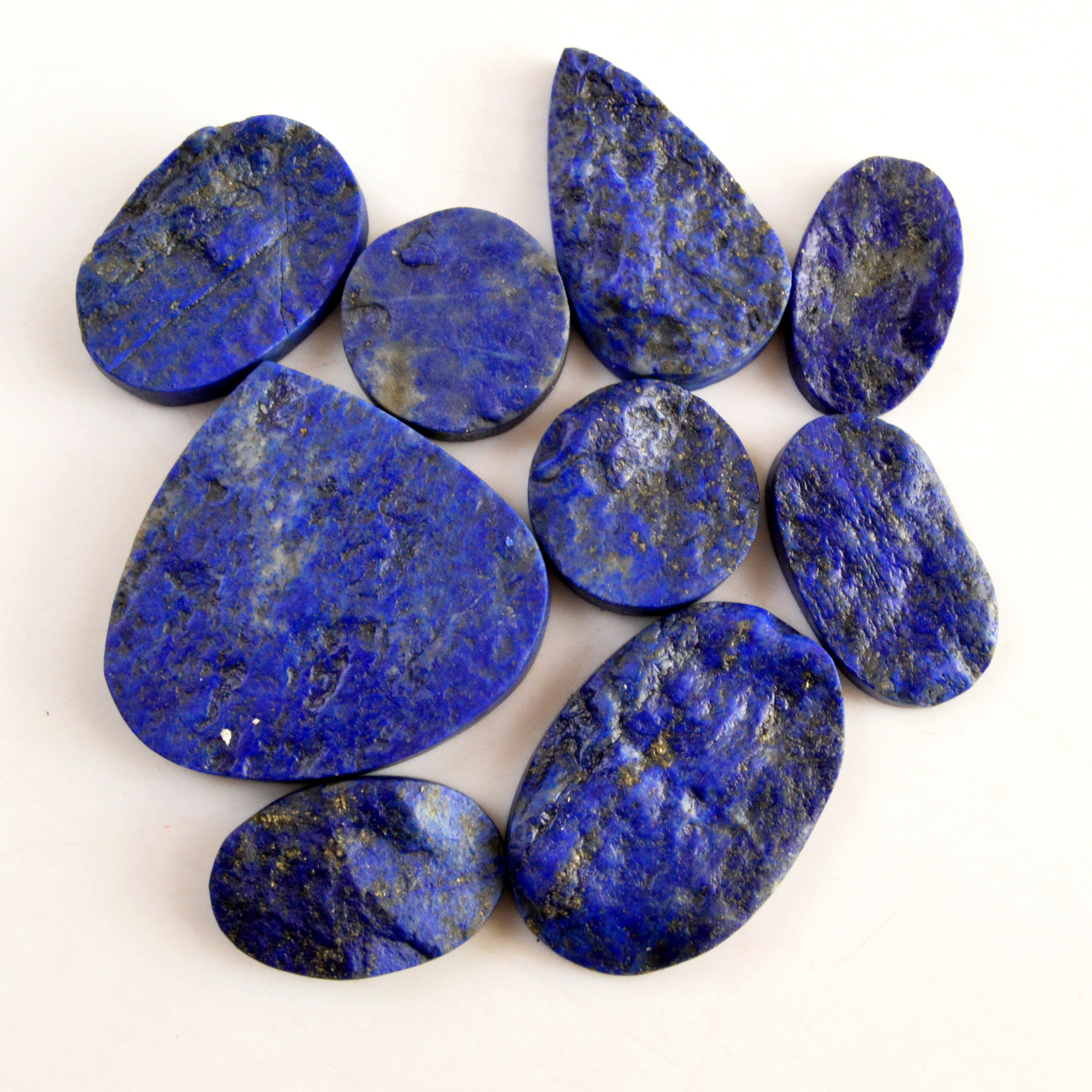 9 Pcs 391 Cts Natural Lapis Lazuli Druzy Gemstone Lot For Jewelry Making 35x10 19x19mm13784