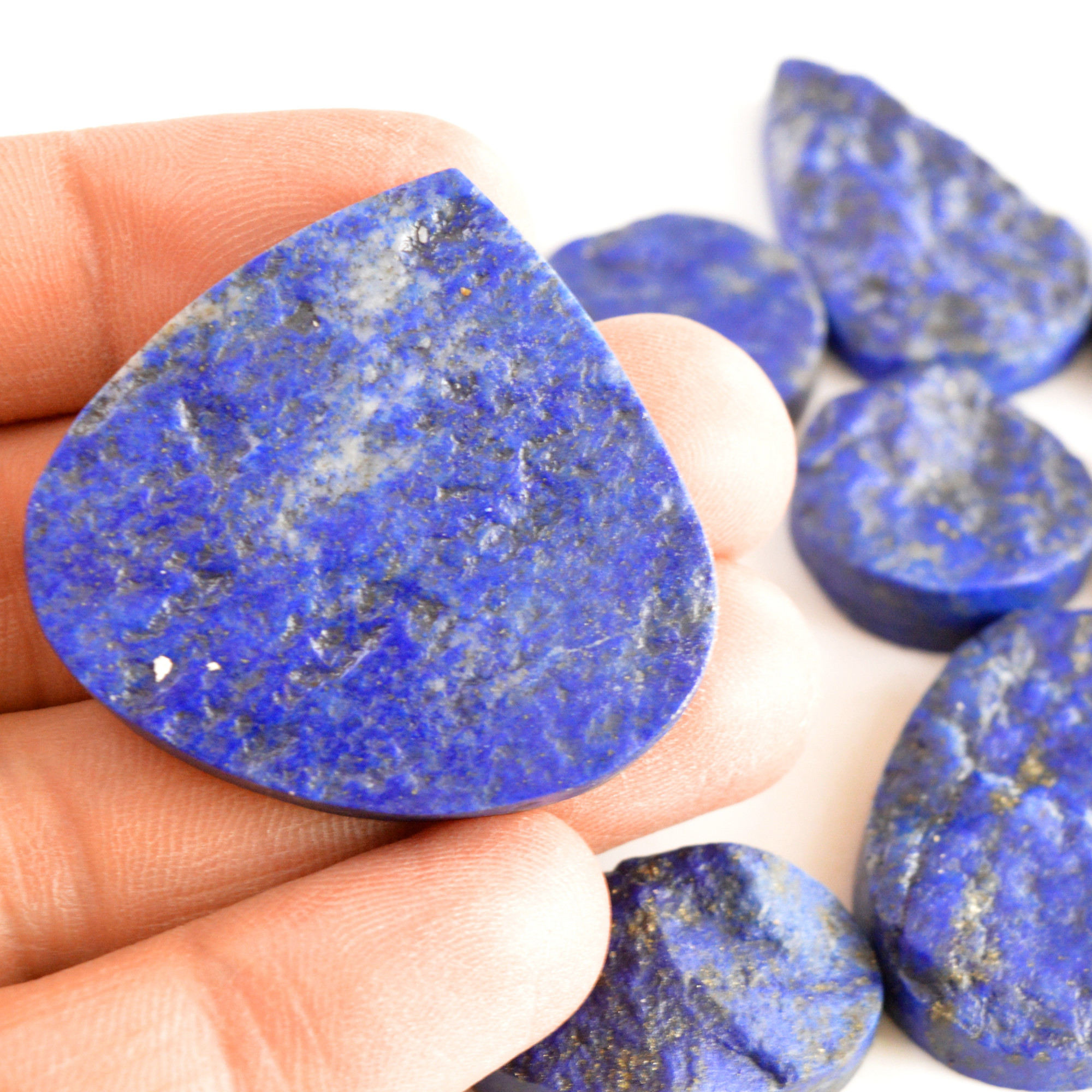 9 Pcs 391 Cts Natural Lapis Lazuli Druzy Gemstone Lot For Jewelry Making 35x10 19x19mm13784