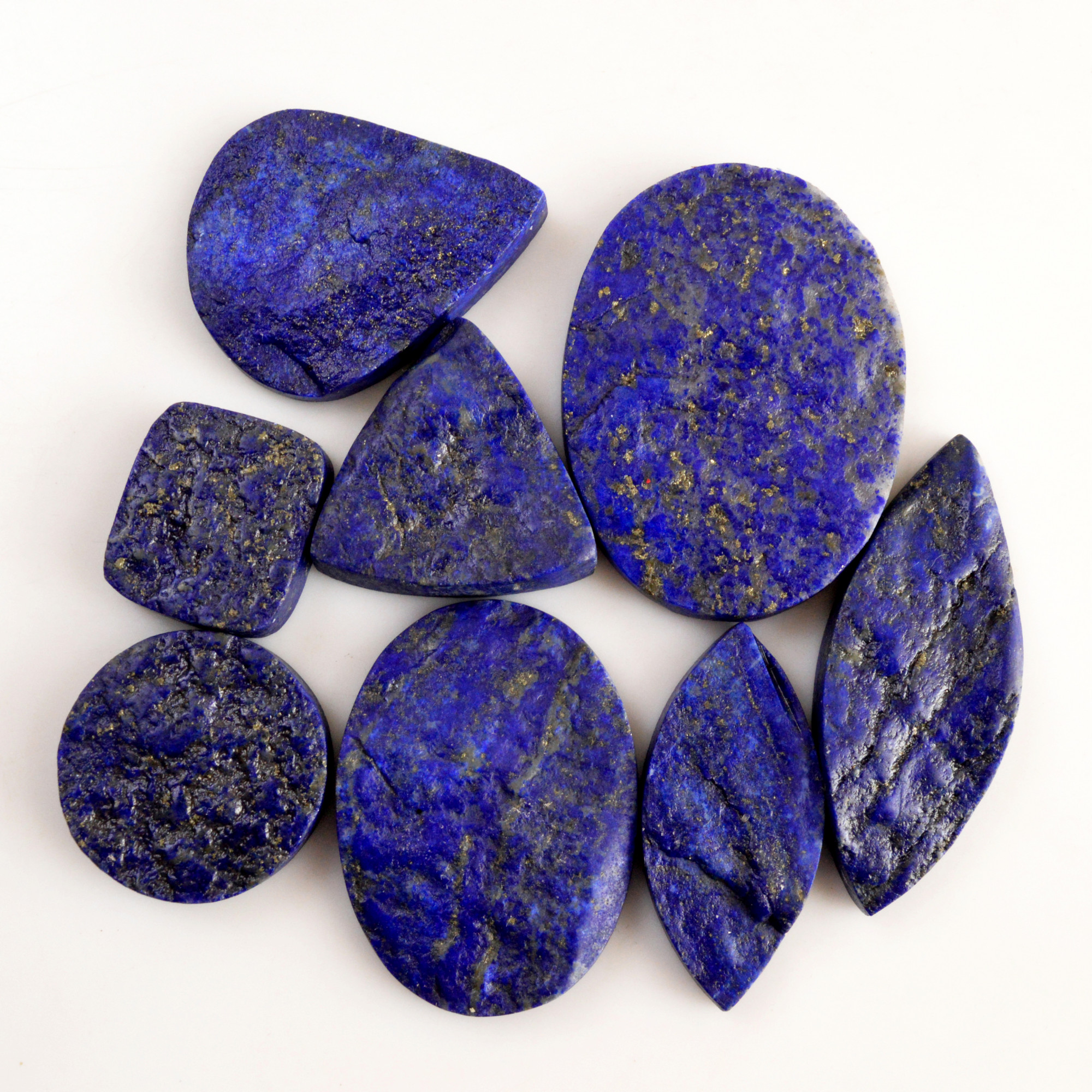 8 Pcs 385 Cts Natural Lapis Lazuli Druzy Gemstone Lot For Jewelry Making 49x20 20x18mm13785