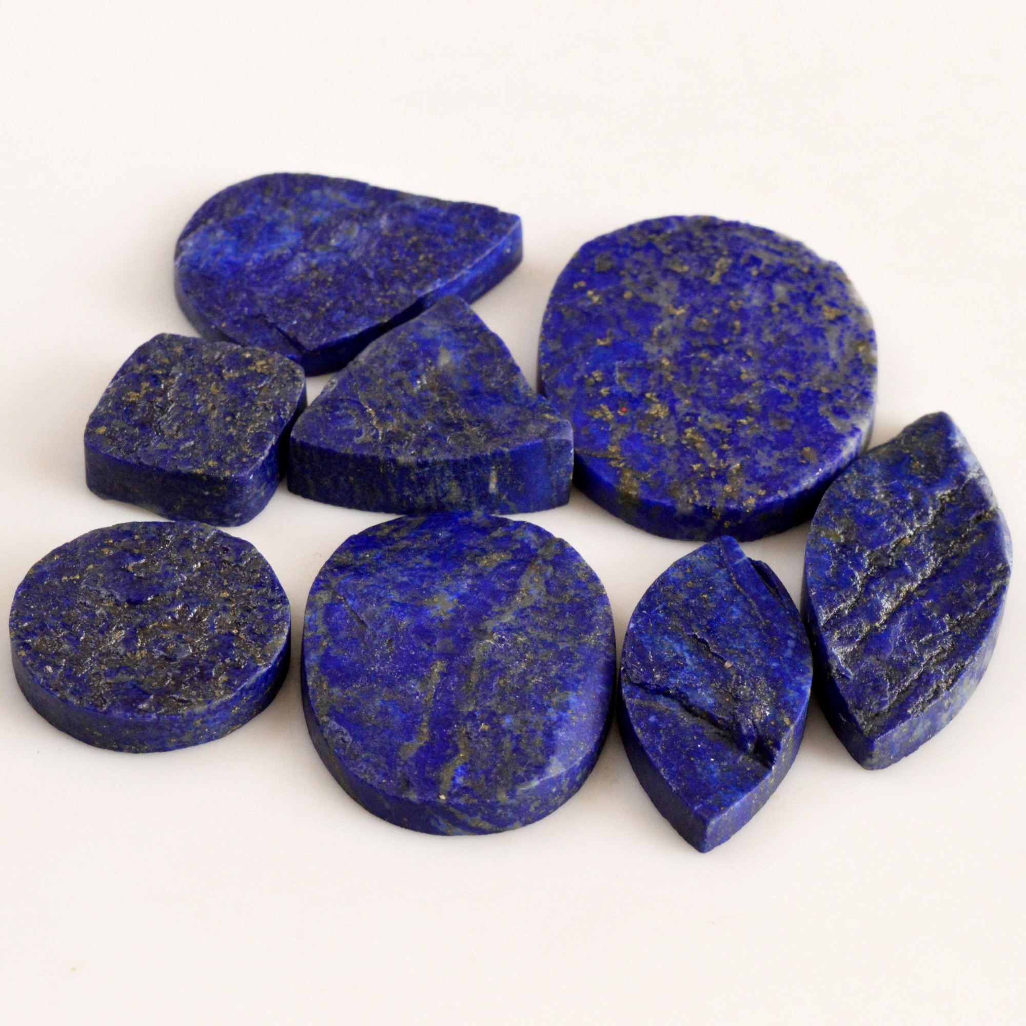 8 Pcs 385 Cts Natural Lapis Lazuli Druzy Gemstone Lot For Jewelry Making 49x20 20x18mm13785