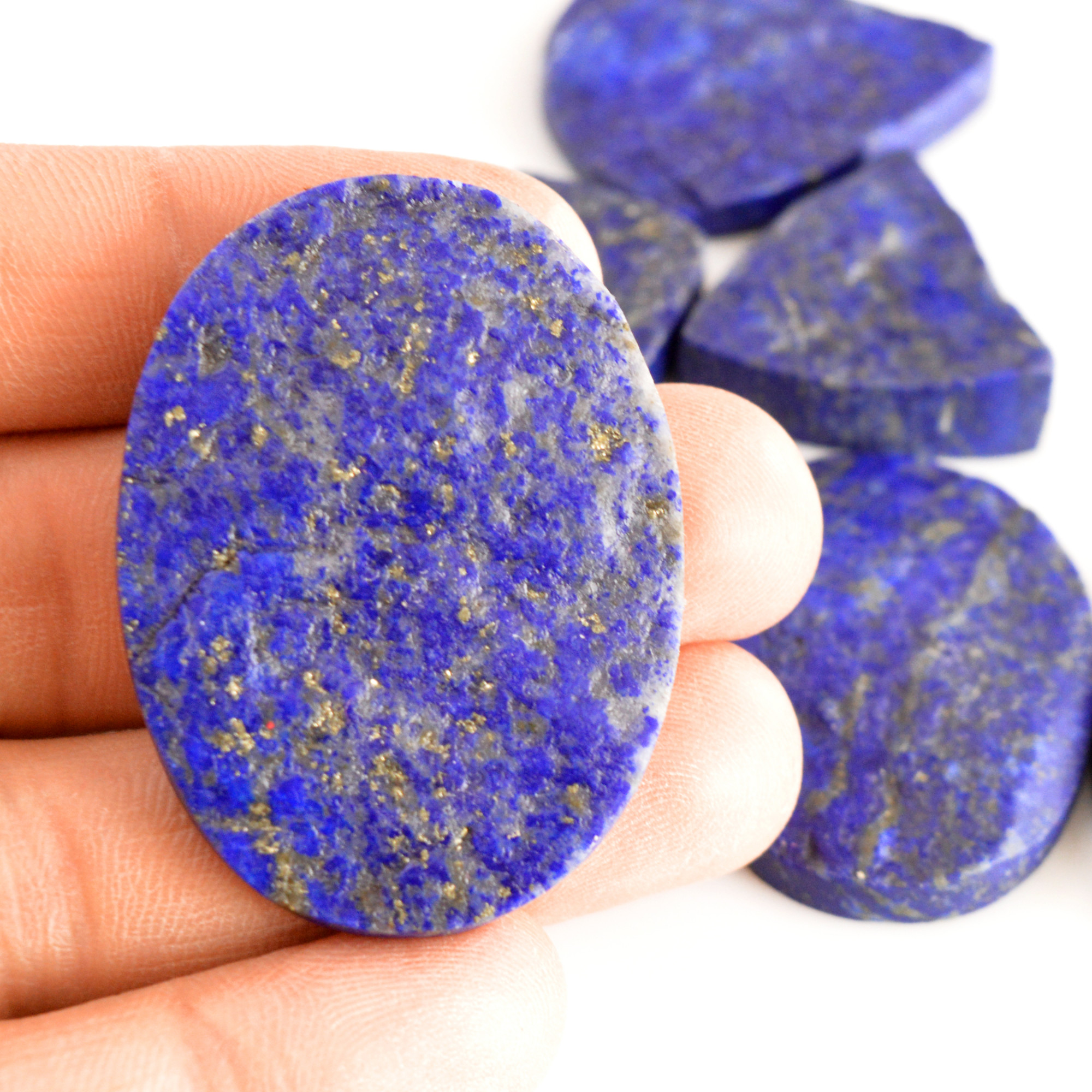 8 Pcs 385 Cts Natural Lapis Lazuli Druzy Gemstone Lot For Jewelry Making 49x20 20x18mm13785