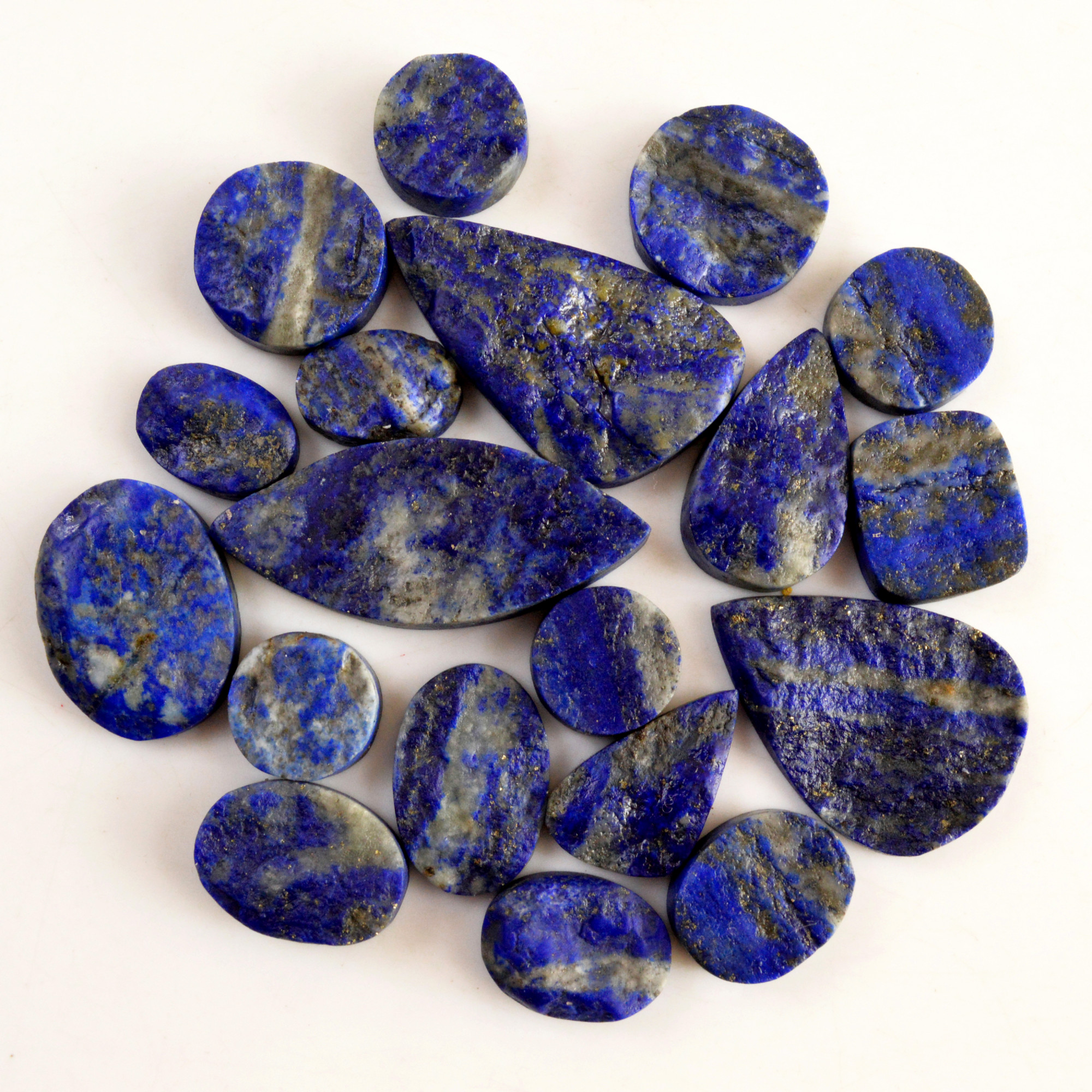 19 Pcs 334 Cts Natural Lapis Lazuli Druzy Gemstone Lot For Jewelry Making 40x12 10x10mm13786