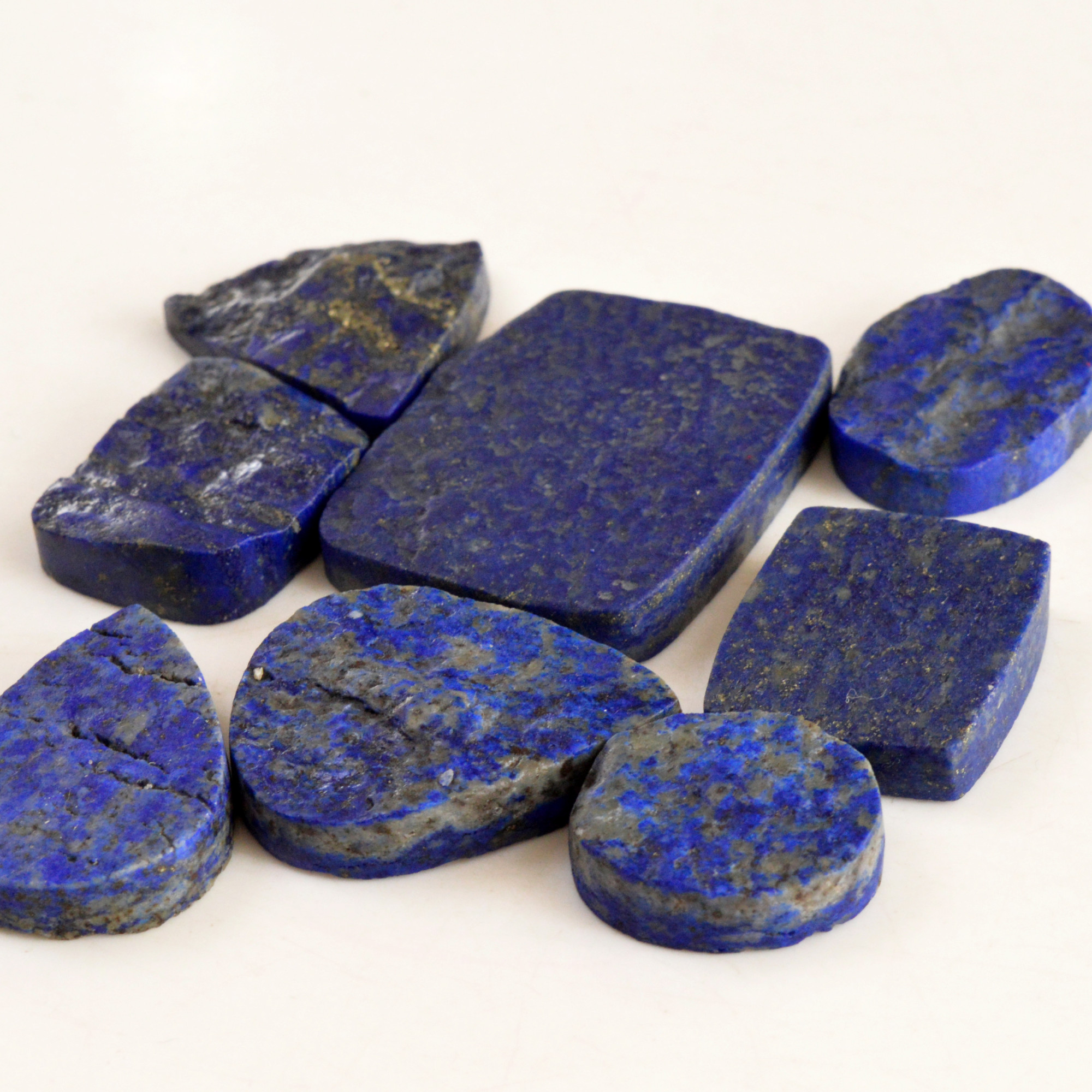 8 Pcs 340 Cts Natural Lapis Lazuli Druzy Gemstone Lot For Jewelry Making 40x30 20x18mm13790