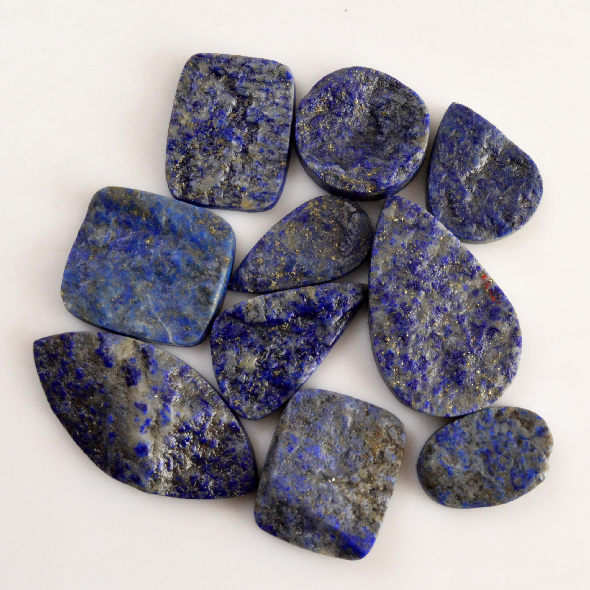 9 Pcs 300 Cts Natural Lapis Lazuli Druzy Gemstone Lot For Jewelry Making 41x20 21x13mm13791