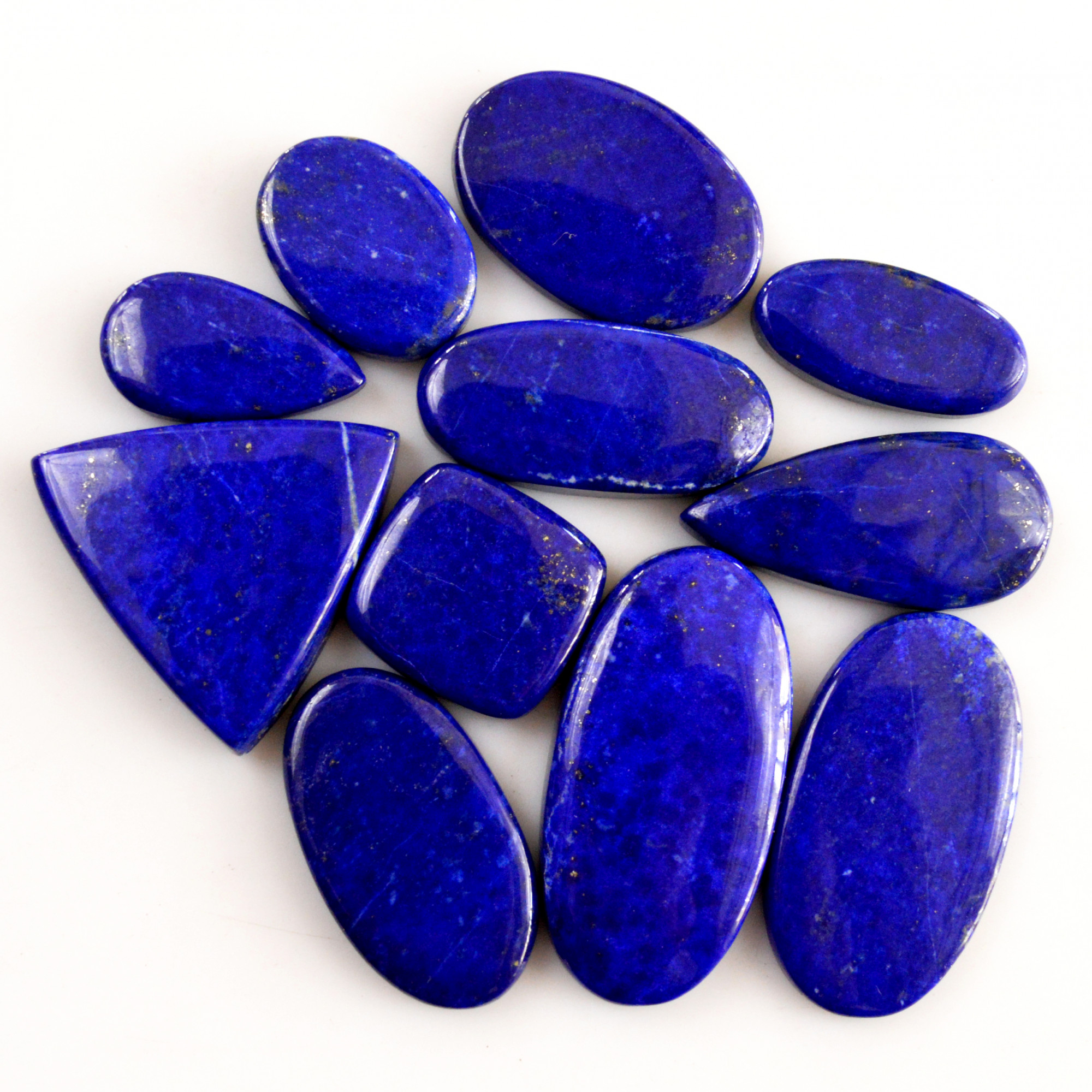 11 Pcs 239 Cts Natural Lapis Lazuli Cabochon Gemstone Lot For Jewelry Making 20x10-35x17mm14064