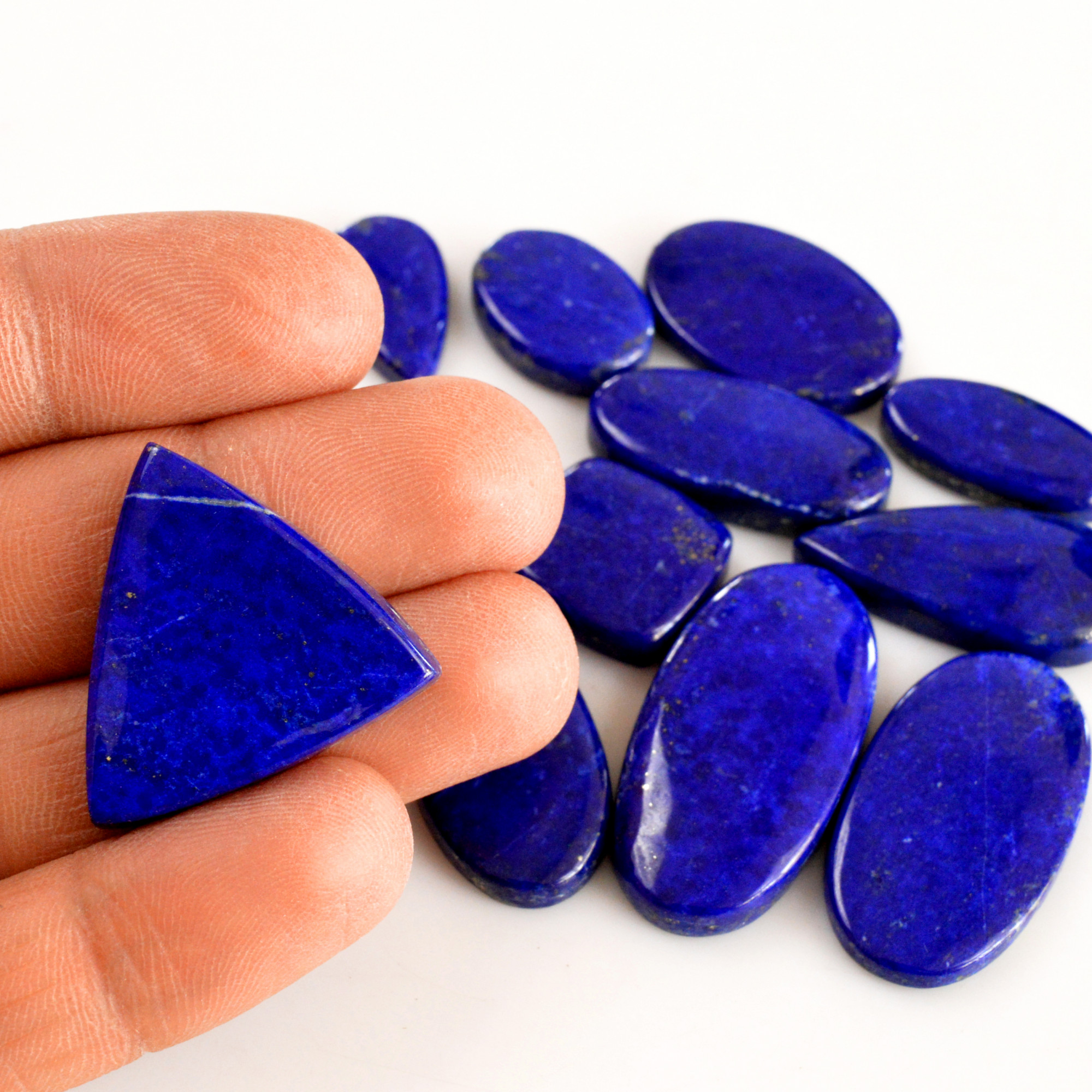 11 Pcs 239 Cts Natural Lapis Lazuli Cabochon Gemstone Lot For Jewelry Making 20x10-35x17mm14064