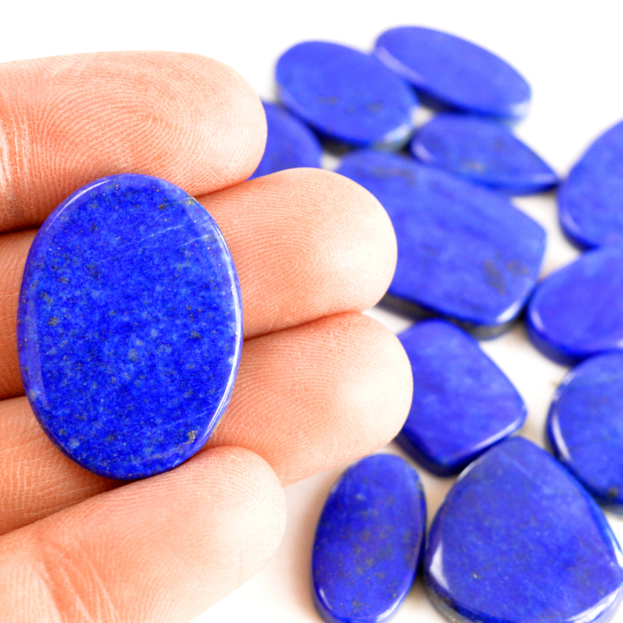 15 Pcs 352 Cts Natural Lapis Lazuli Cabochon Gemstone Lot For Jewelry Making 19x11-32x22mm14065