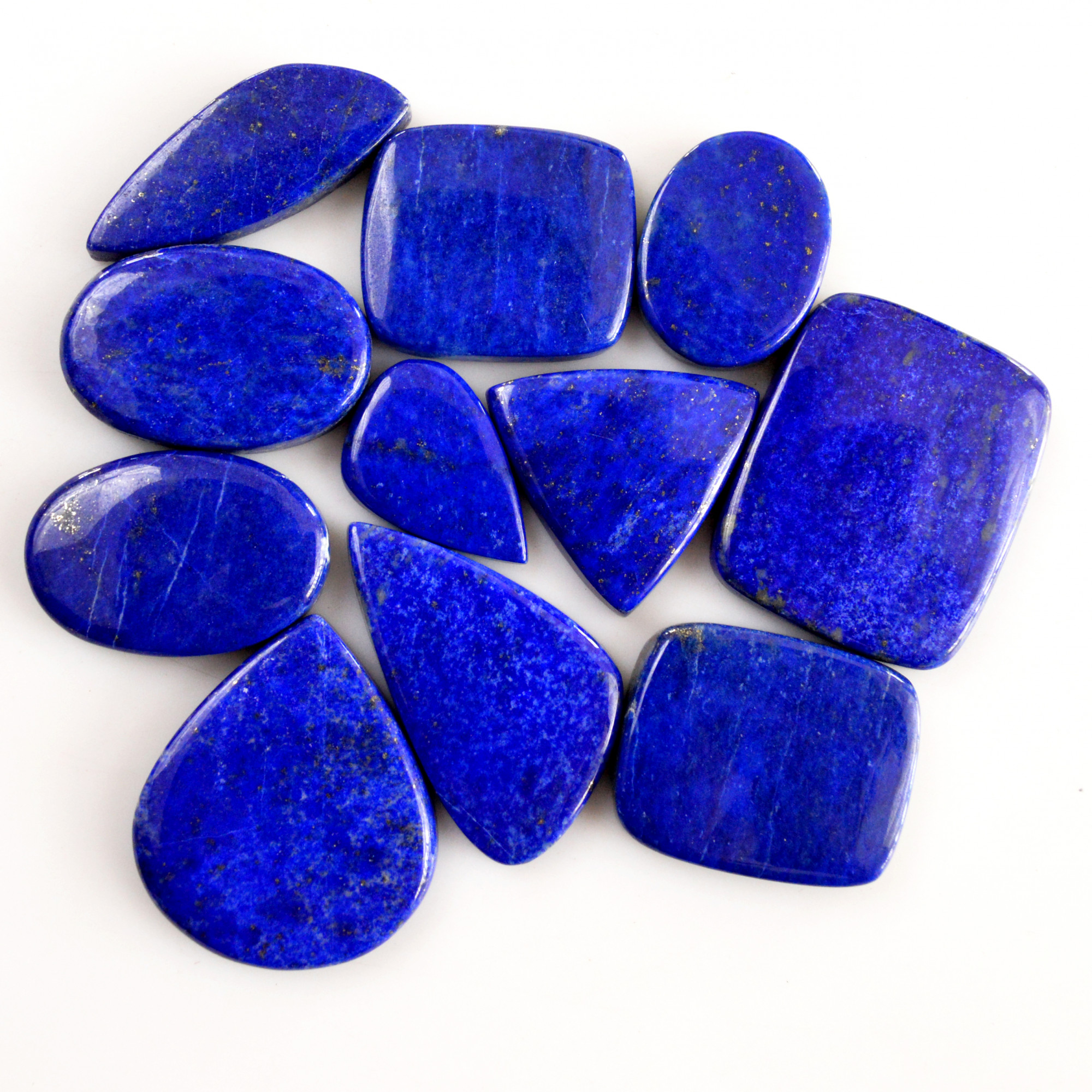 11 Pcs 270 Cts Natural Lapis Lazuli Cabochon Gemstone Lot For Jewelry Making 19x13-27x23mm14068