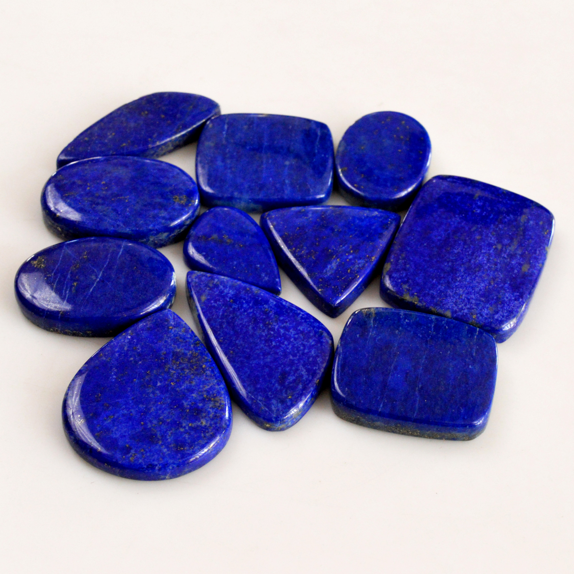 11 Pcs 270 Cts Natural Lapis Lazuli Cabochon Gemstone Lot For Jewelry Making 19x13-27x23mm14068