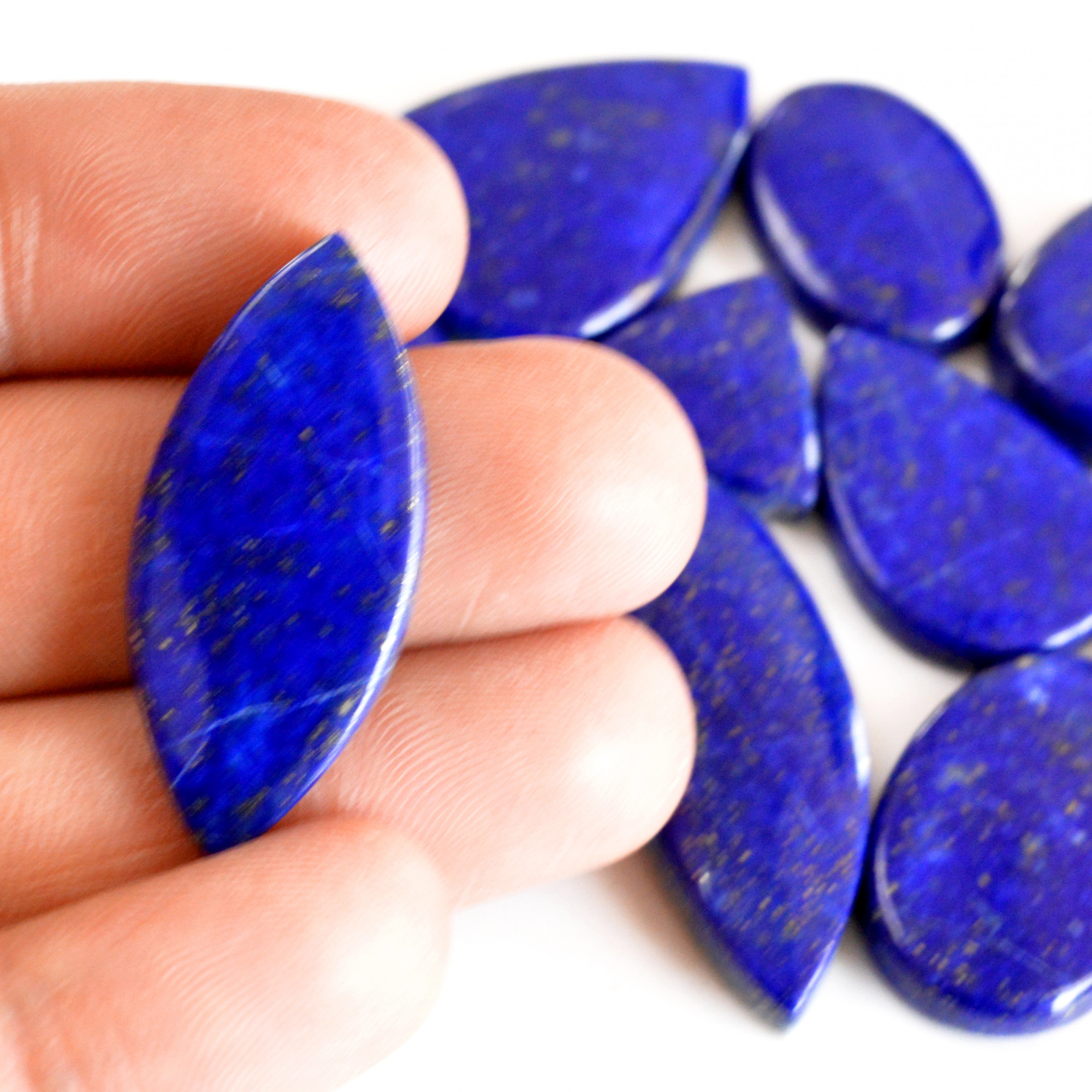 12 Pcs 278 Cts Natural Lapis Lazuli Cabochon Gemstone Lot For Jewelry Making 20x15-34x24mm14071