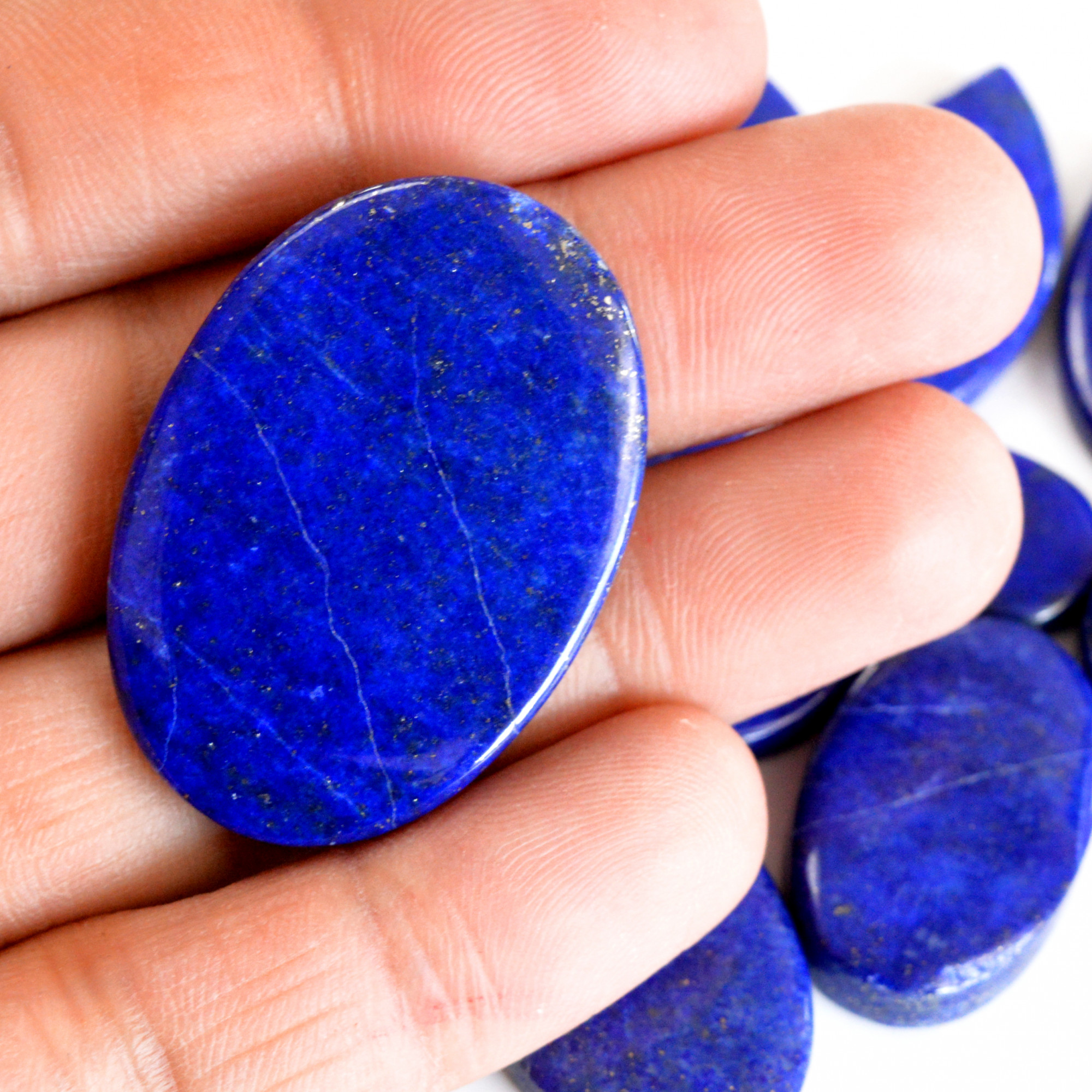 11 Pcs 313 Cts Natural Lapis Lazuli Cabochon Gemstone Lot For Jewelry Making 20x13-38x27mm14075