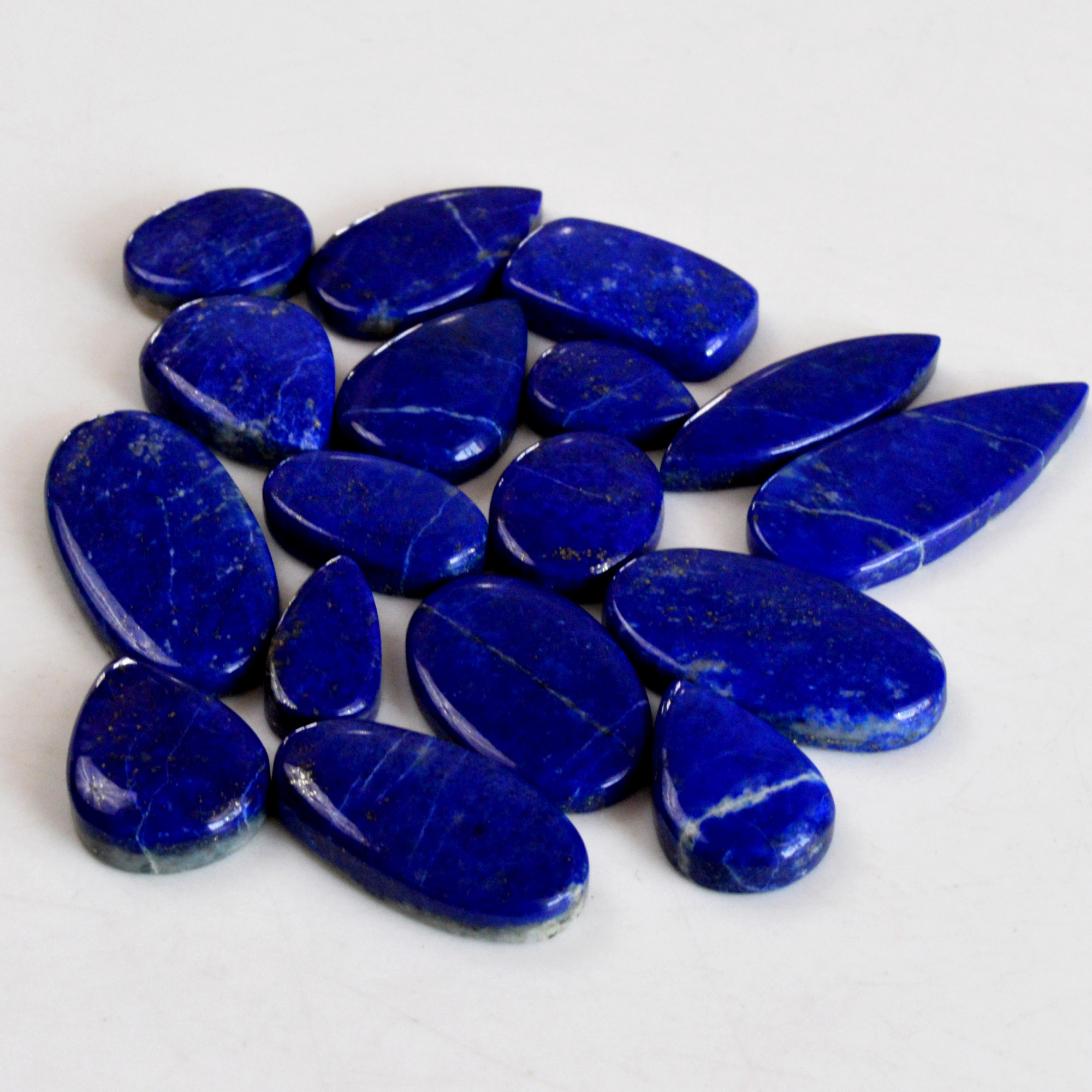 17 Pcs 295 Cts Natural Lapis Lazuli Cabochon Gemstone Lot For Jewelry Making 15x11-36x14mm14077