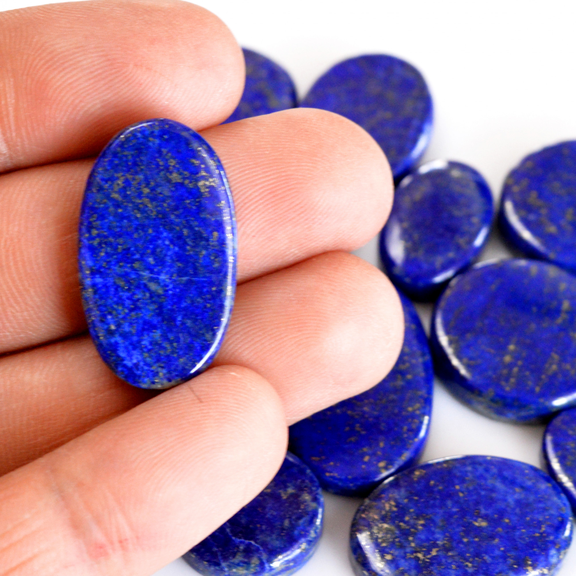 15 Pcs 351 Cts Natural Lapis Lazuli Cabochon Gemstone Lot For Jewelry Making 20x12-33x22mm14080