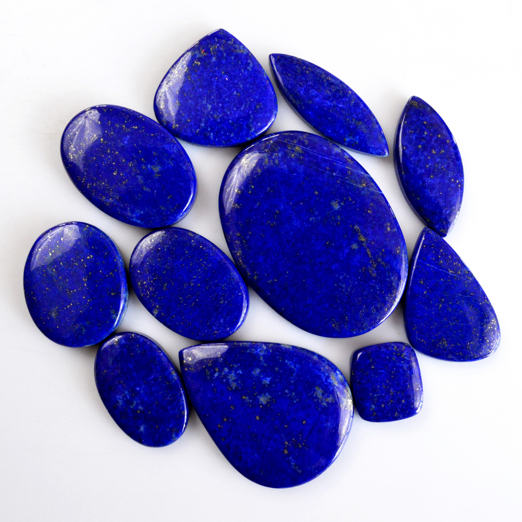 11 Pcs 361 Cts Natural Lapis Lazuli Cabochon Gemstone Lot For Jewelry Making 15x13-45x32mm14082