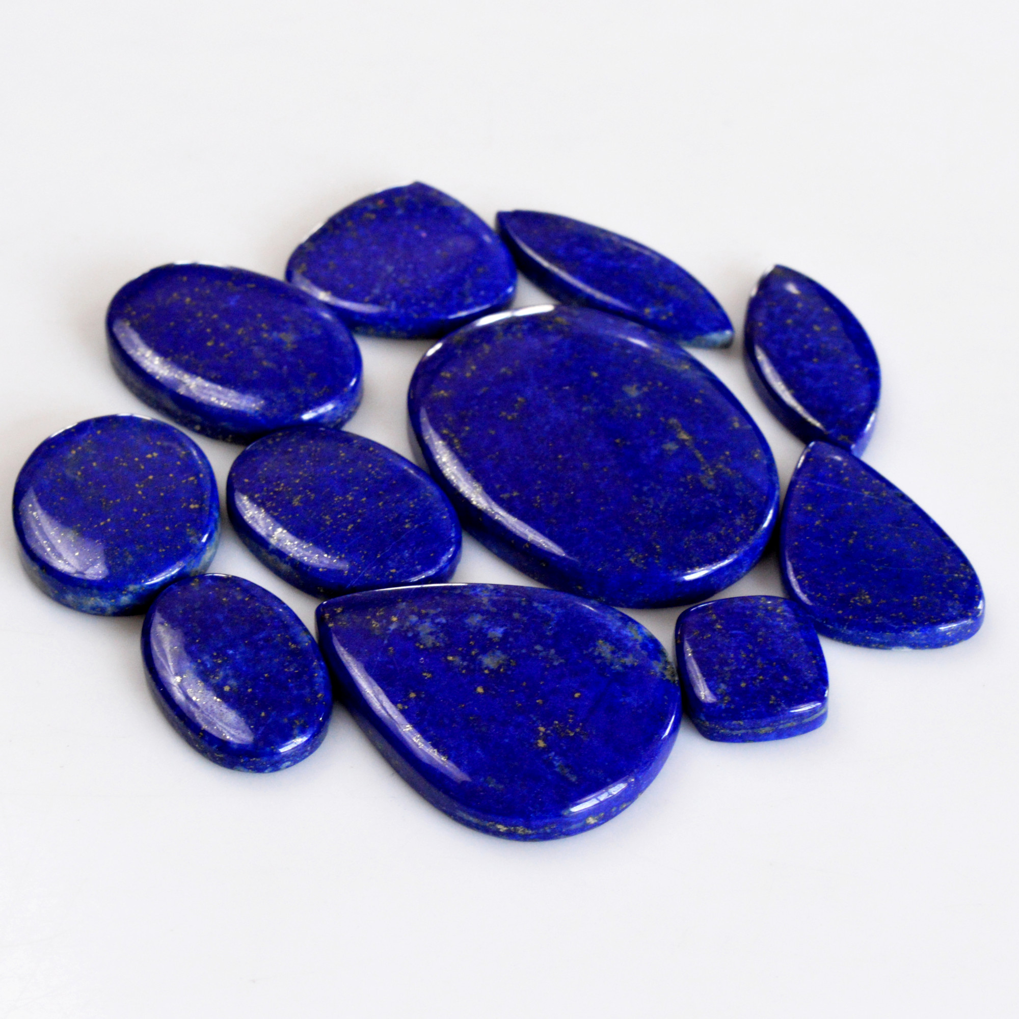 11 Pcs 361 Cts Natural Lapis Lazuli Cabochon Gemstone Lot For Jewelry Making 15x13-45x32mm14082