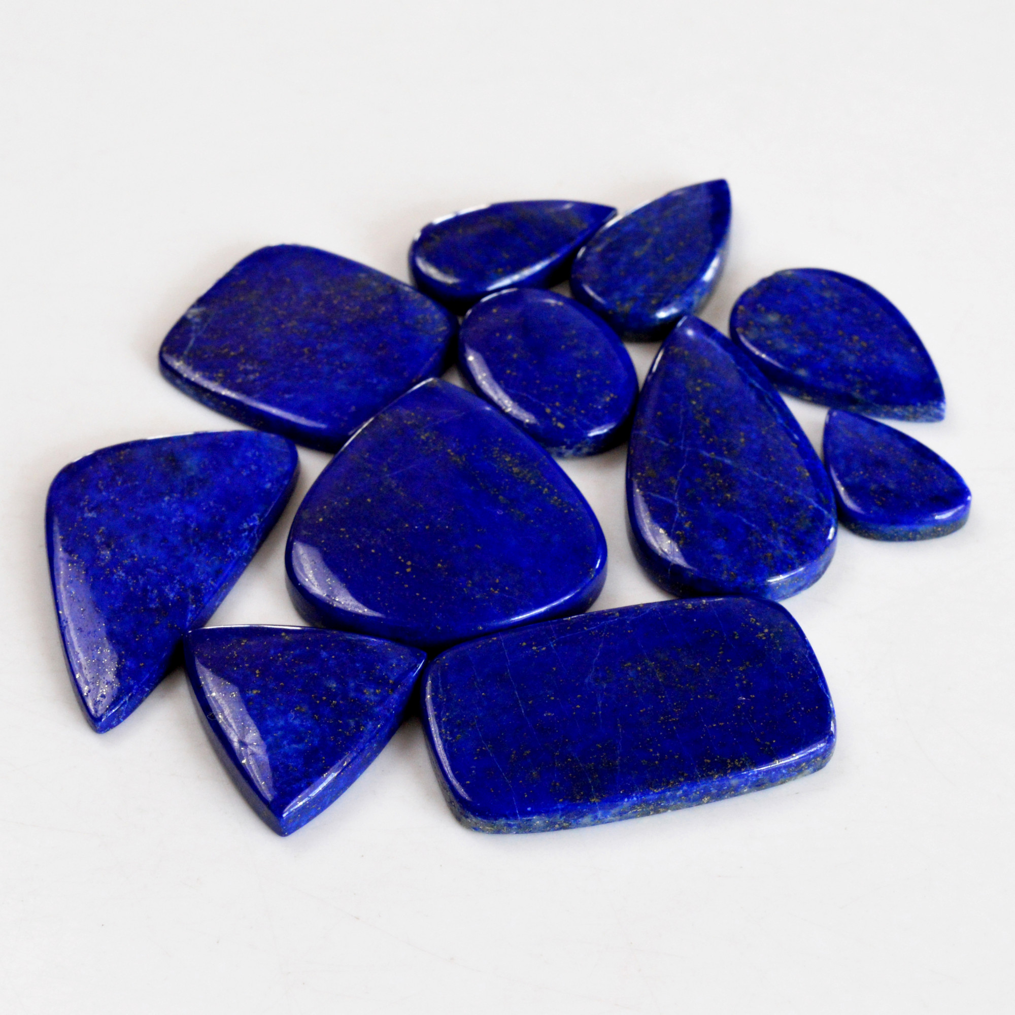 11 Pcs 360 Cts Natural Lapis Lazuli Cabochon Gemstone Lot For Jewelry Making 19x13-36x32mm14083