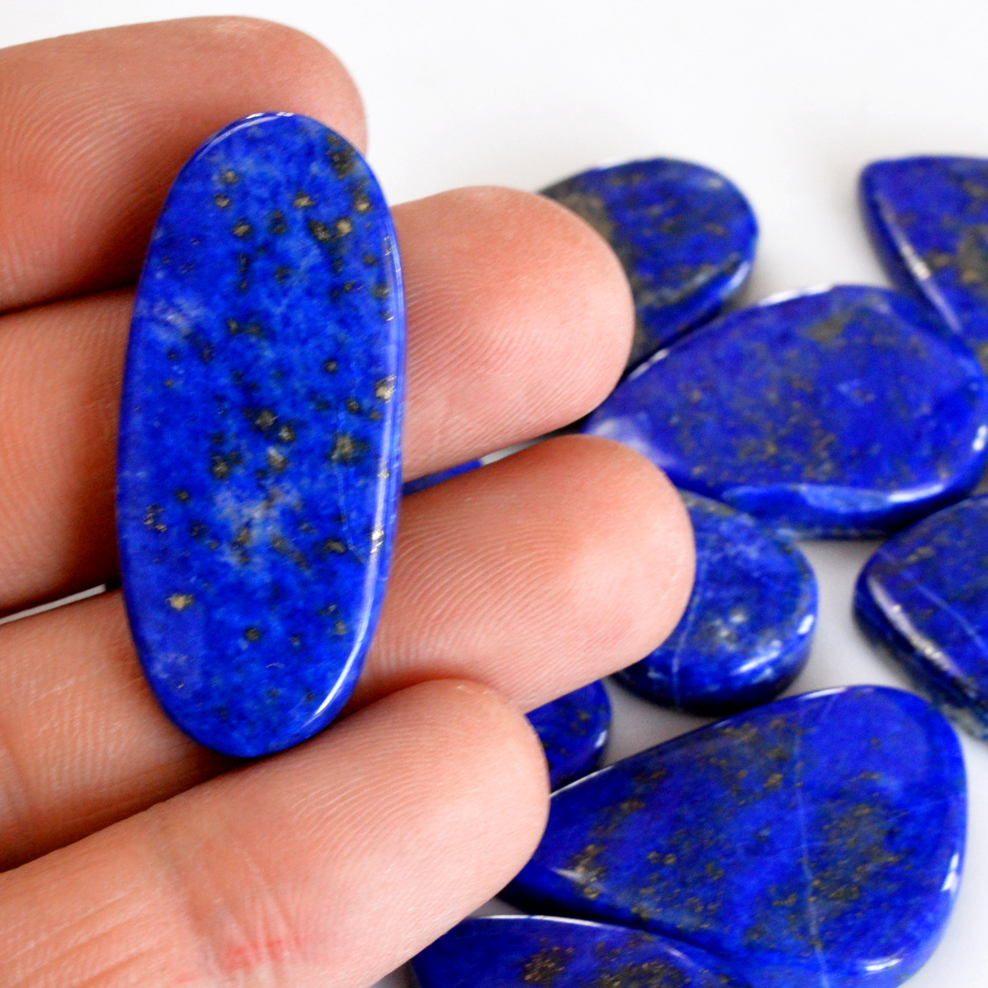 12 Pcs 364 Cts Natural Lapis Lazuli Cabochon Gemstone Lot For Jewelry Making 20x16-39x17mm14092