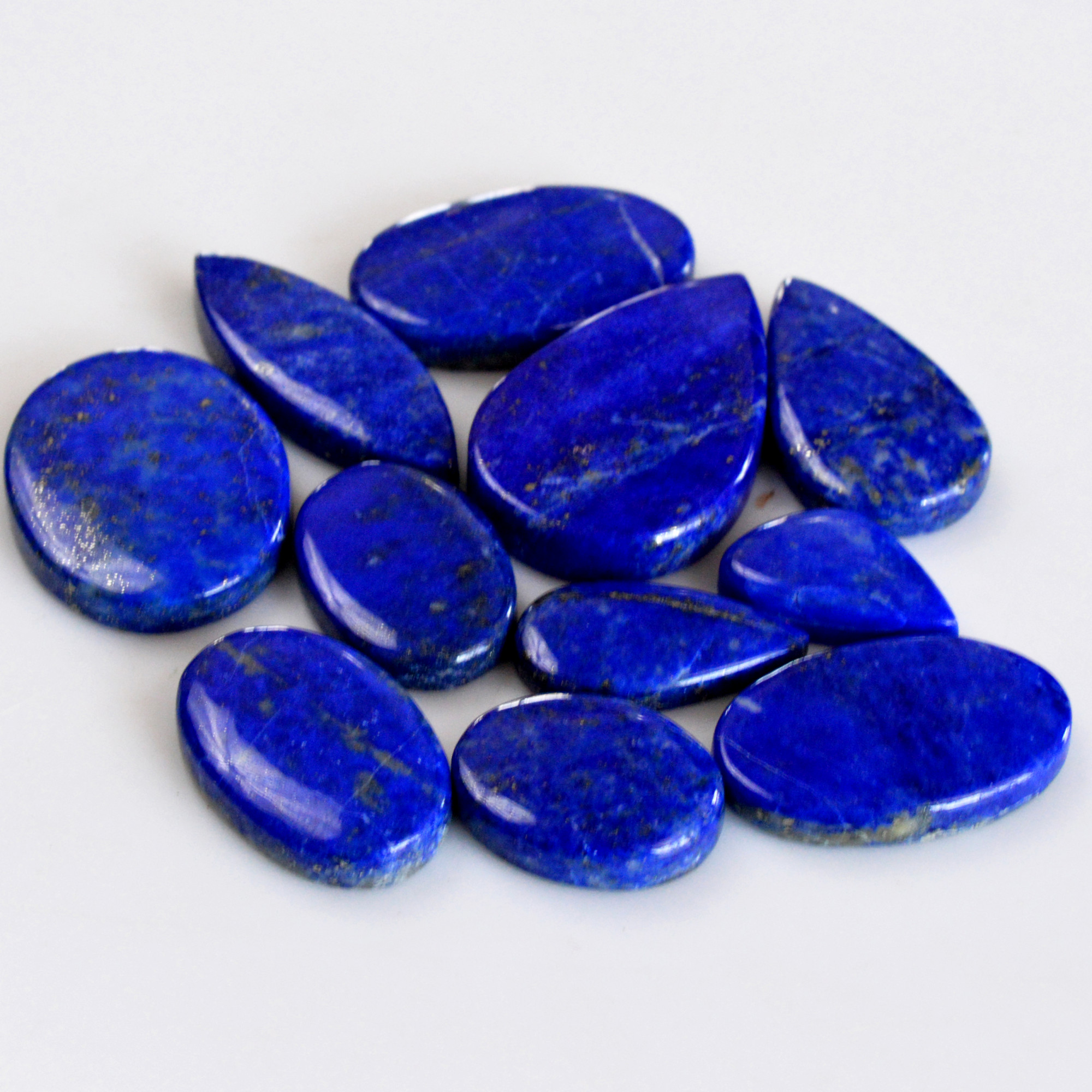 11 Pcs 291 Cts Natural Lapis Lazuli Cabochon Gemstone Lot For Jewelry Making 19x12-35x22mm14094