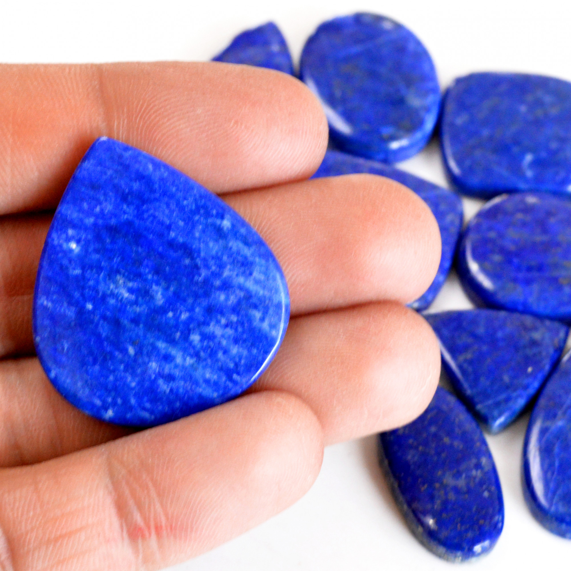 13 Pcs 355 Cts Natural Lapis Lazuli Cabochon Gemstone Lot For Jewelry Making 14x14-34x29mm14097