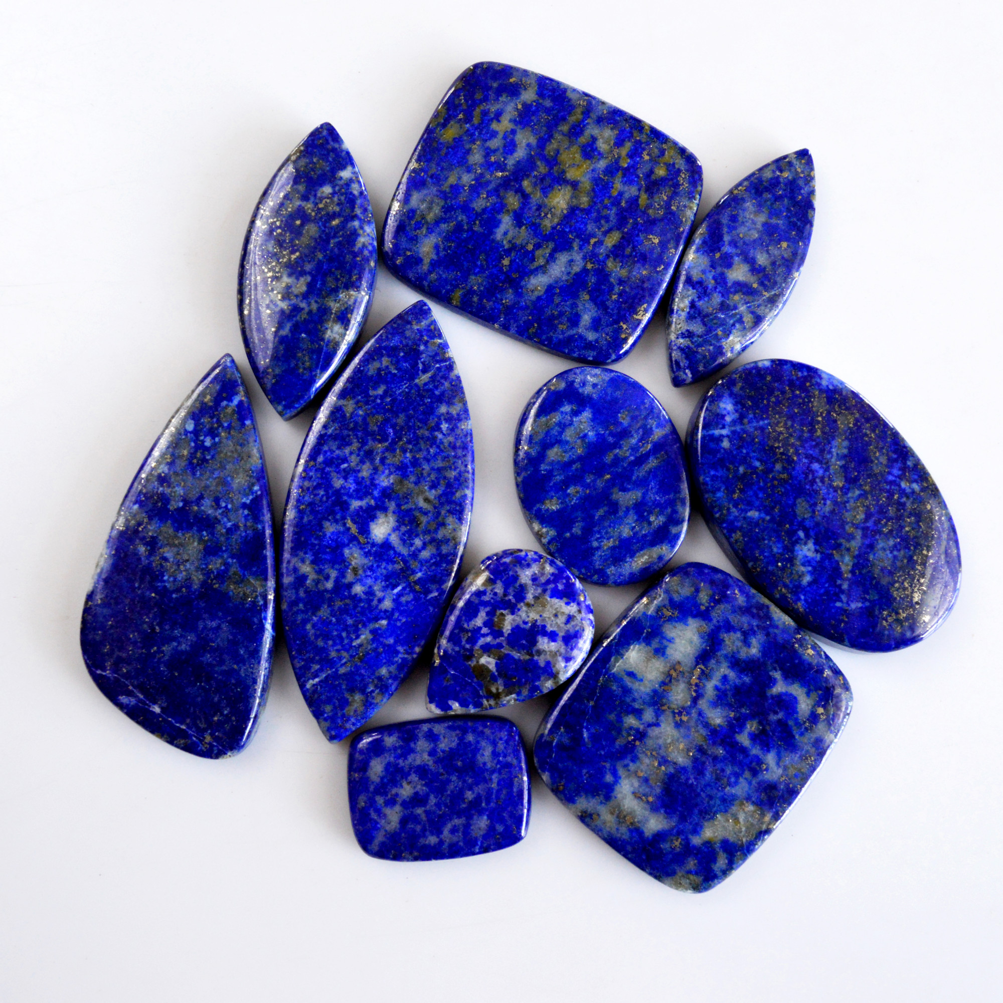 10 Pcs 359 Cts Natural Lapis Lazuli Cabochon Gemstone Lot For Jewelry Making 19x14-50x20mm14102