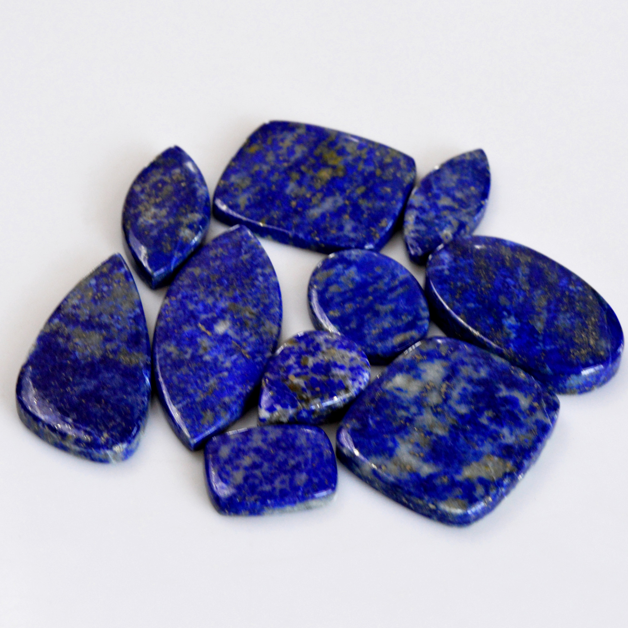 10 Pcs 359 Cts Natural Lapis Lazuli Cabochon Gemstone Lot For Jewelry Making 19x14-50x20mm14102