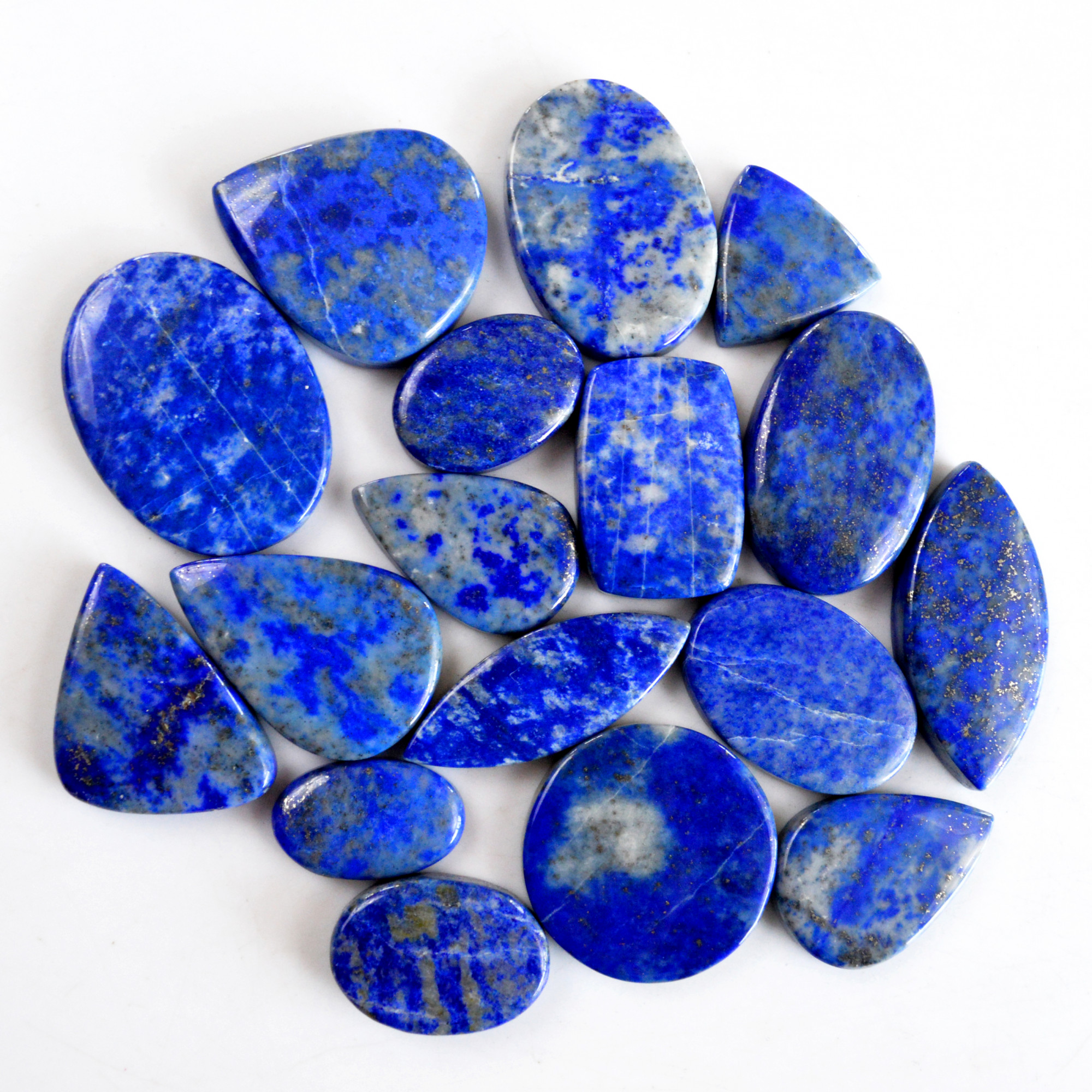 17 Pcs 405 Cts Natural Lapis Lazuli Cabochon Gemstone Lot For Jewelry Making 18x10-31x23mm14103