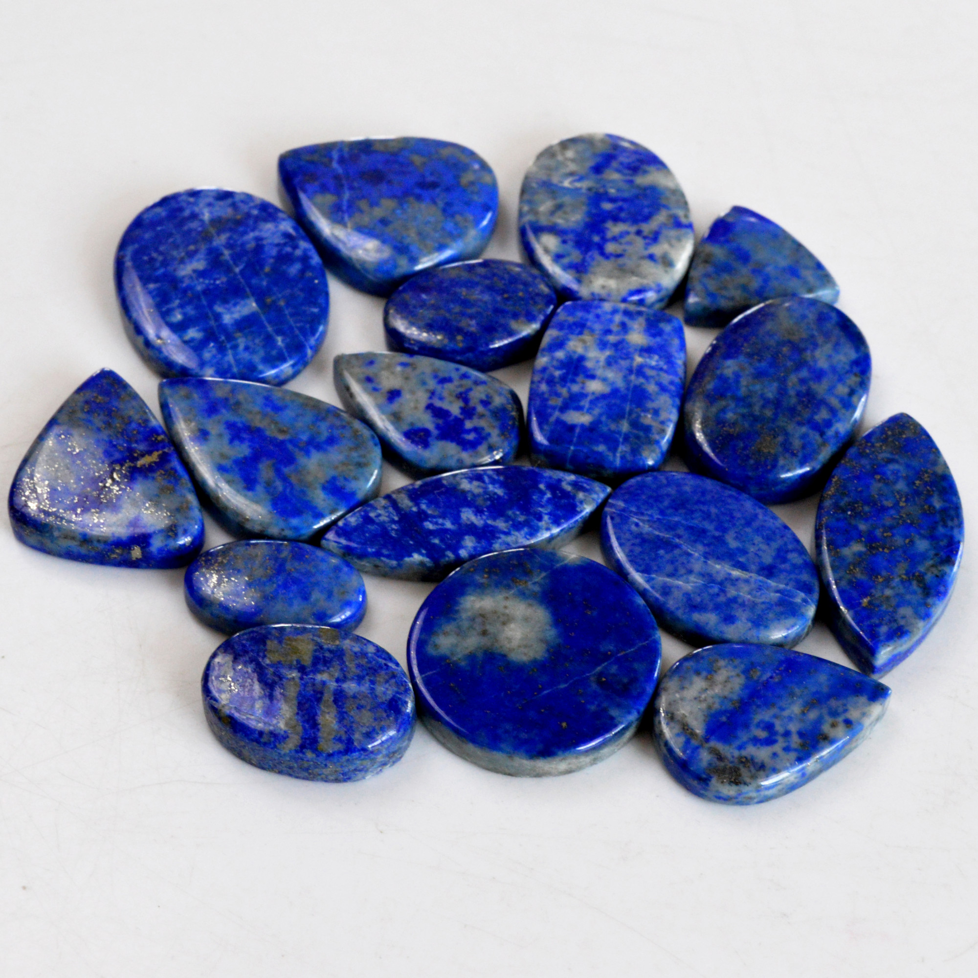 17 Pcs 405 Cts Natural Lapis Lazuli Cabochon Gemstone Lot For Jewelry Making 18x10-31x23mm14103