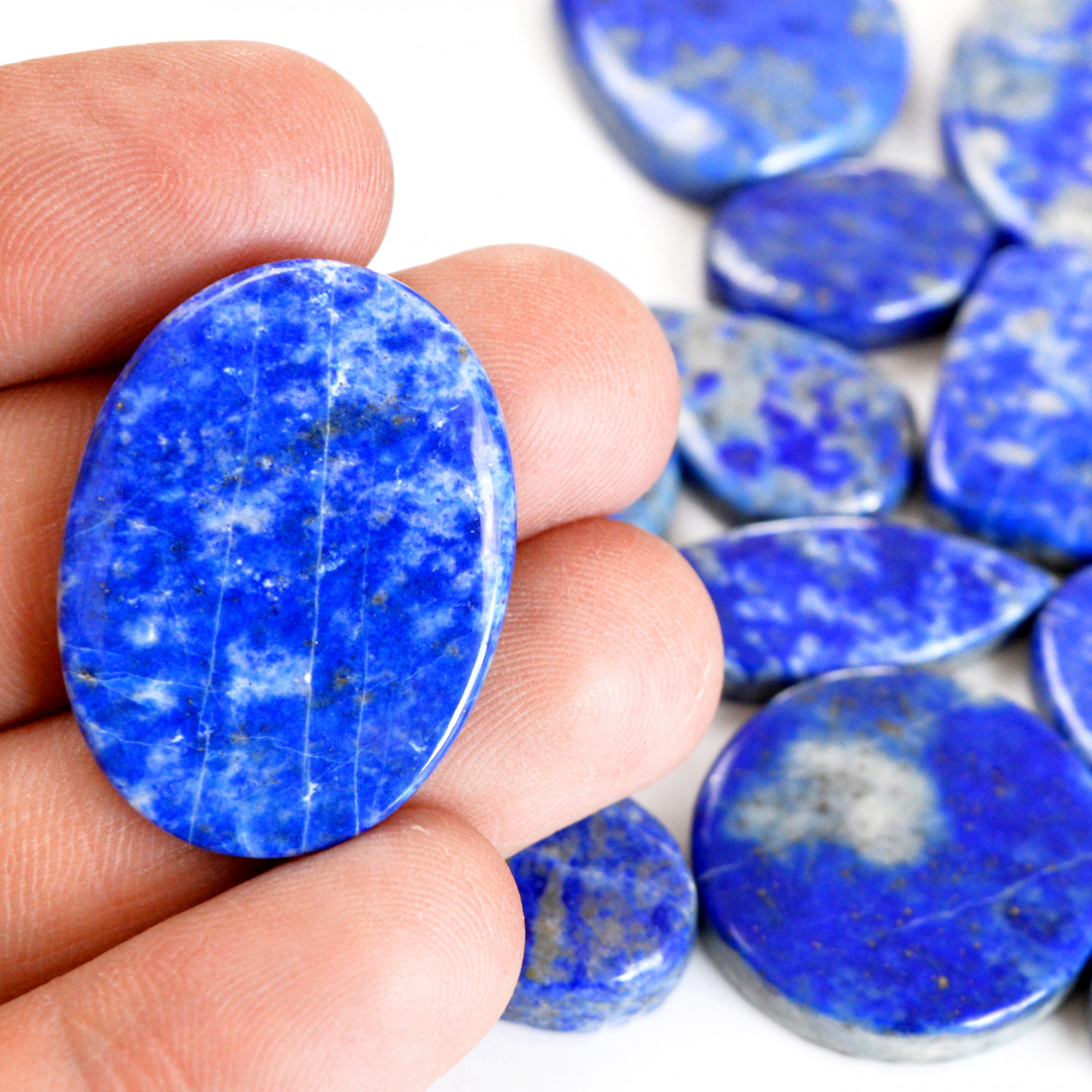 17 Pcs 405 Cts Natural Lapis Lazuli Cabochon Gemstone Lot For Jewelry Making 18x10-31x23mm14103