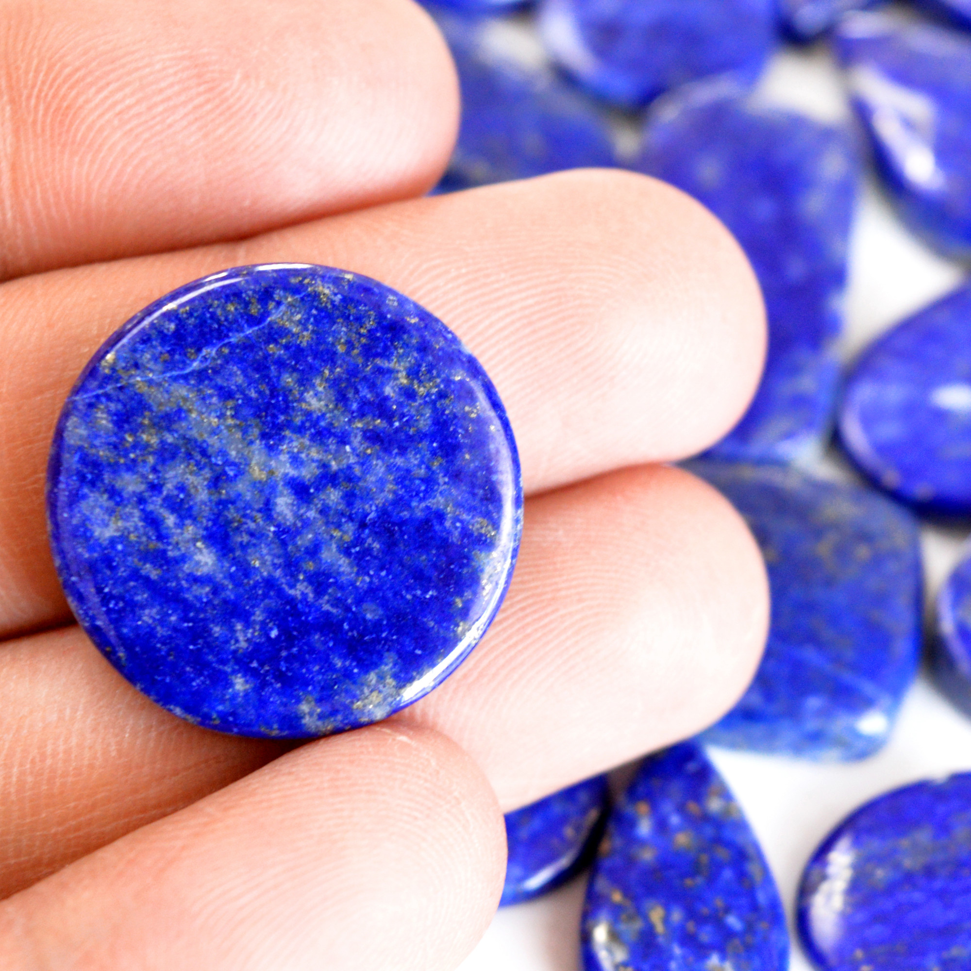 24 Pcs 419 Cts Natural Lapis Lazuli Cabochon Gemstone Lot For Jewelry Making 15x10-27x20mm14105