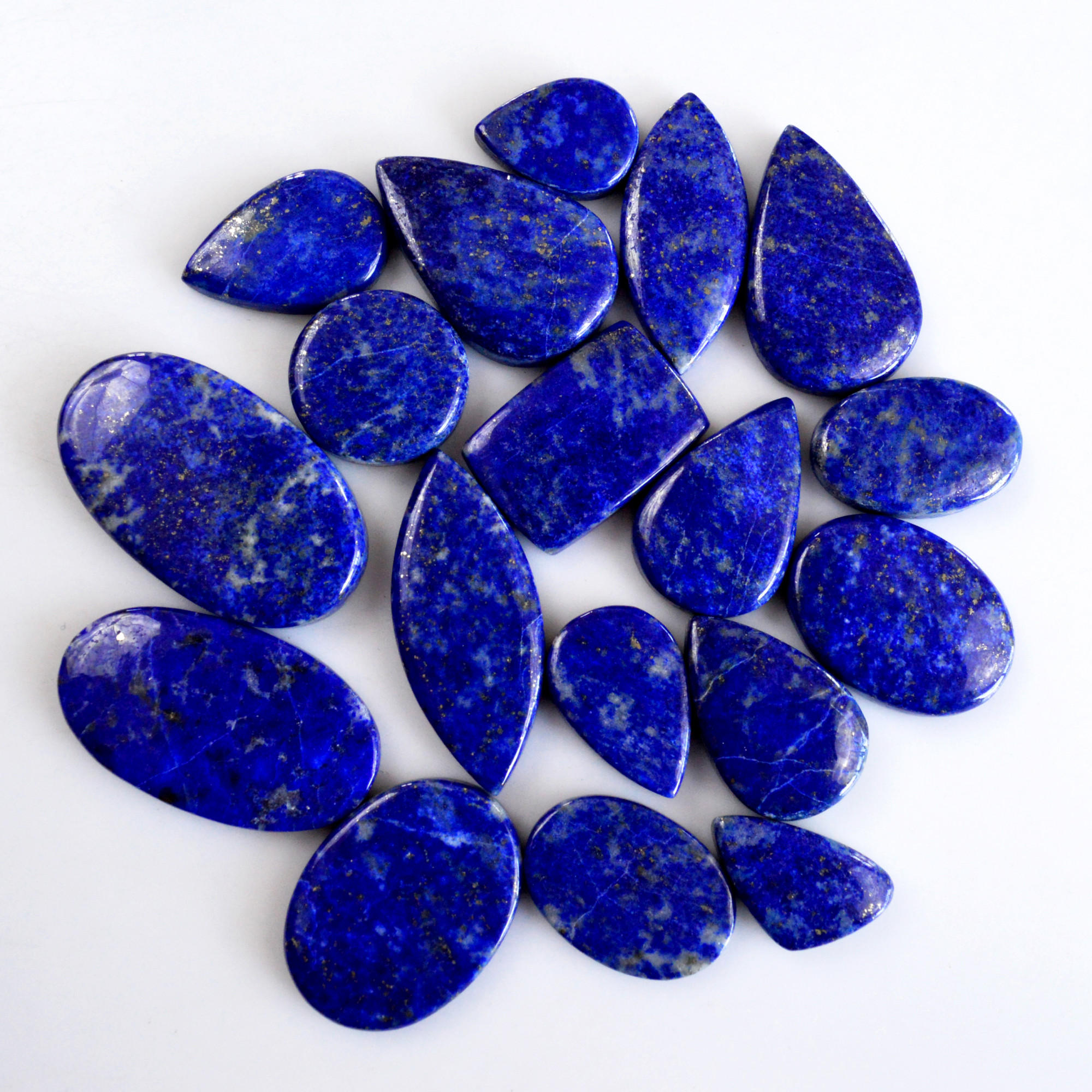 18 Pcs 362 Cts Natural Lapis Lazuli Cabochon Gemstone Lot For Jewelry Making 18x10-34x20mm14108