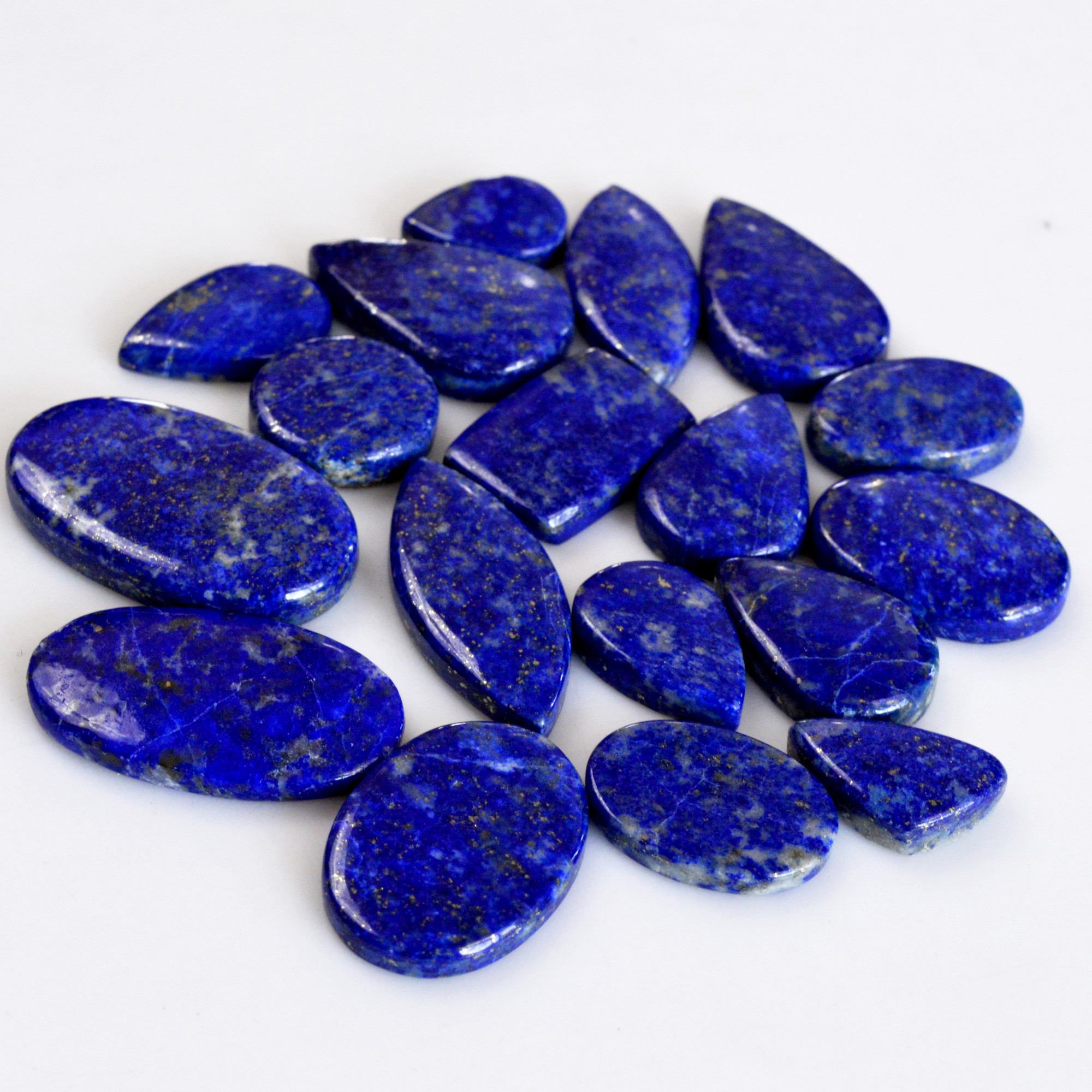 18 Pcs 362 Cts Natural Lapis Lazuli Cabochon Gemstone Lot For Jewelry Making 18x10-34x20mm14108